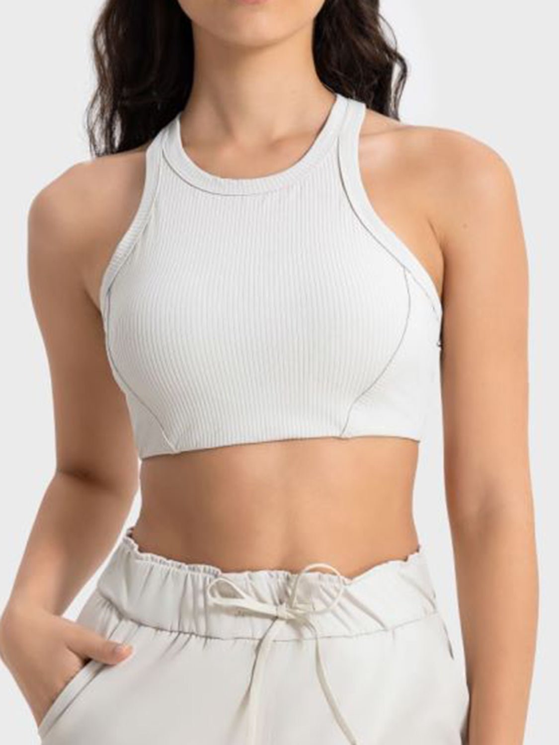 Wide Strap Cropped Sport Tank - Angel Body