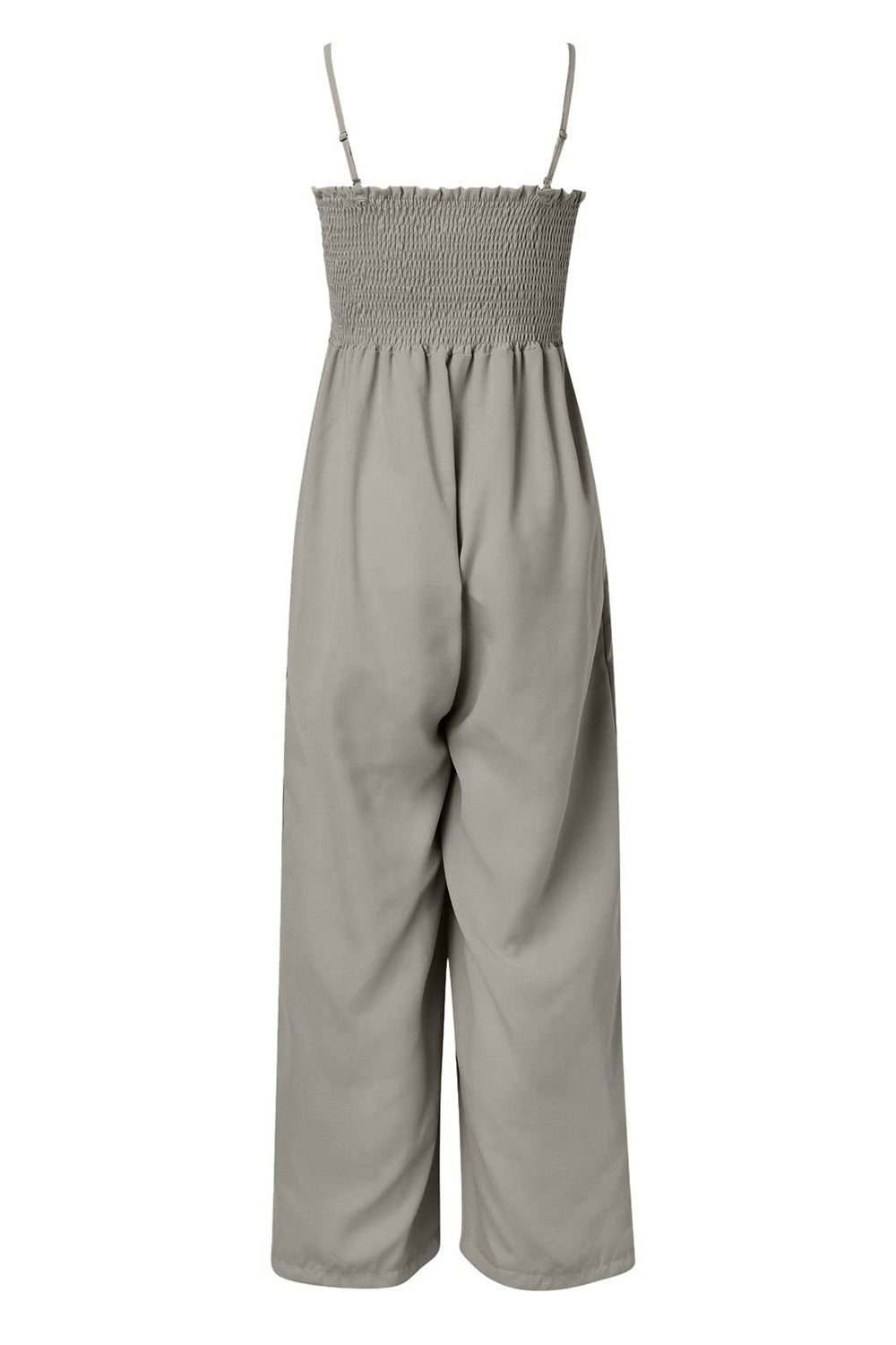 Smocked Spaghetti Strap Wide Leg Jumpsuit - Angel Body