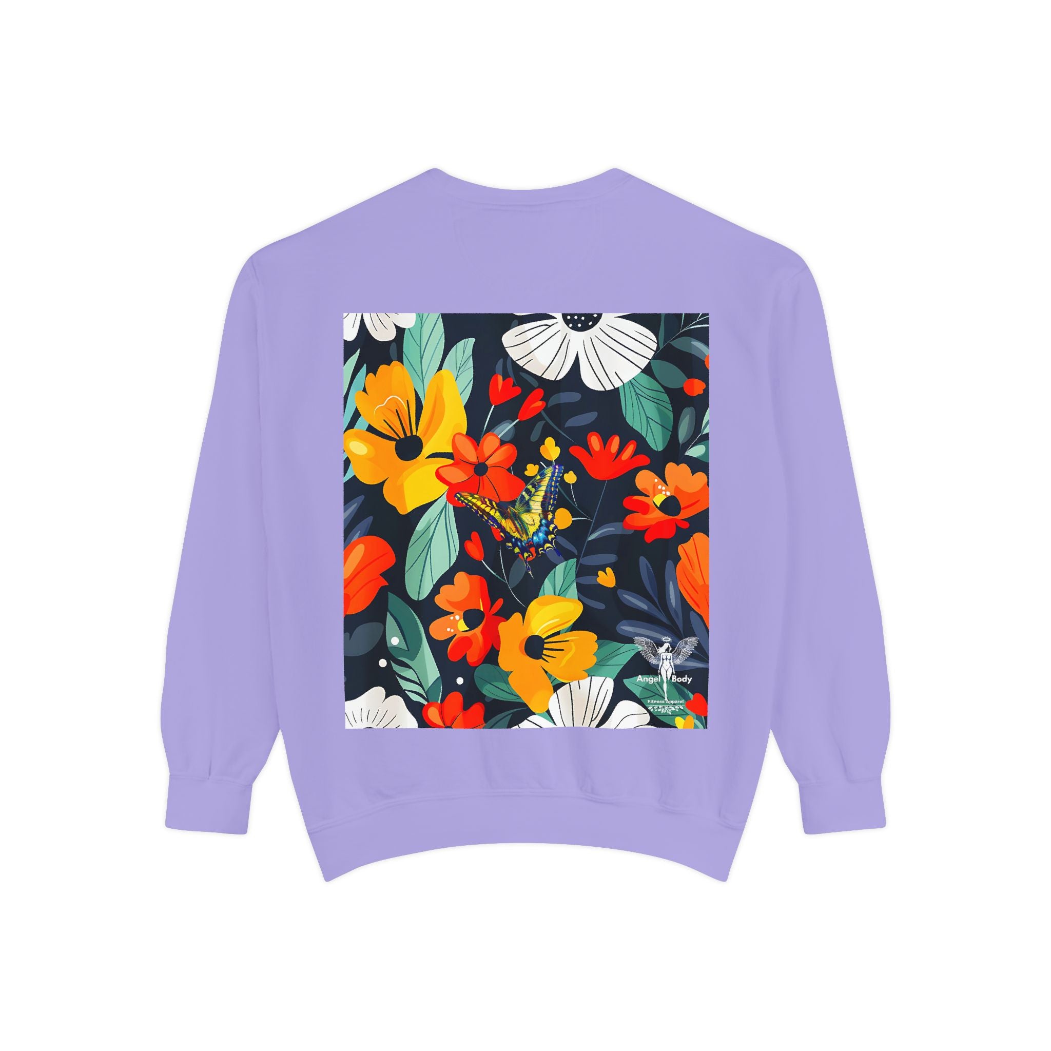 Vibrant Floral Unisex Garment-Dyed Sweatshirt - Perfect for Spring Celebrations