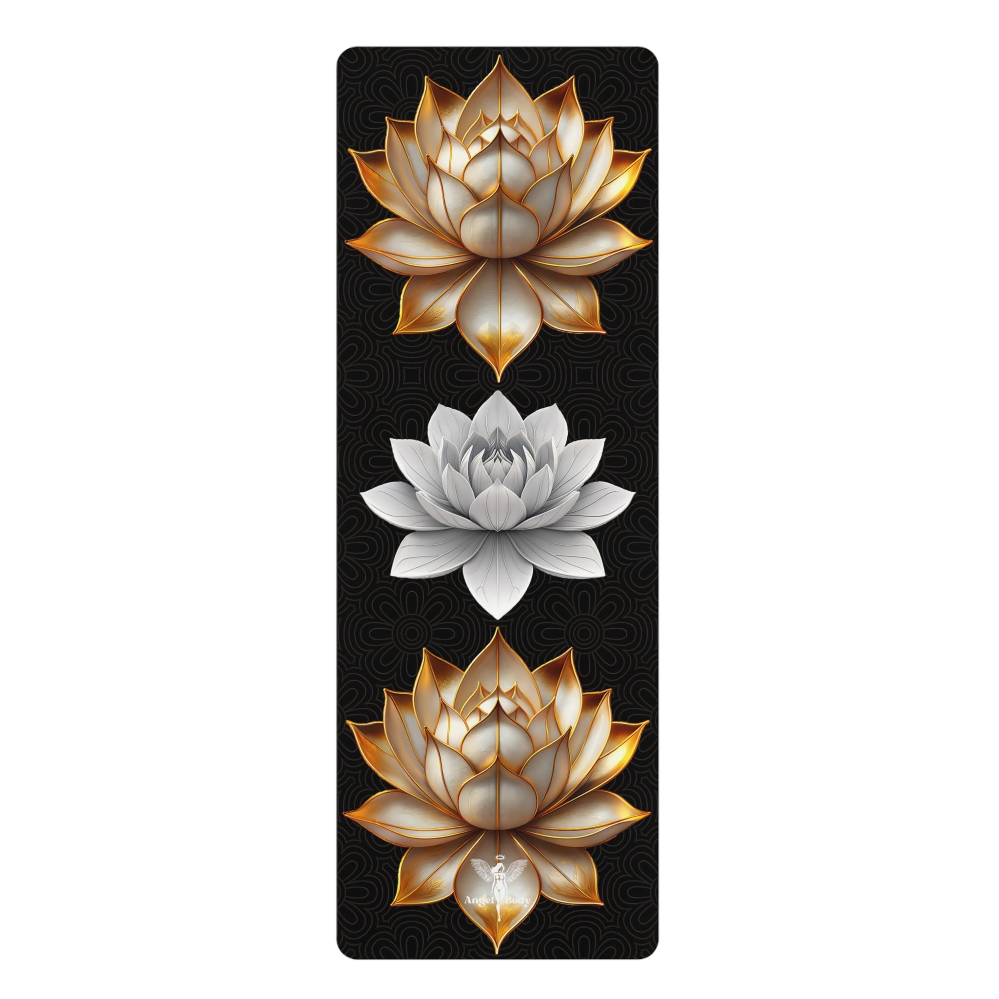 Lotus Flower Rubber Yoga Mat - Non-Slip Fitness Mat for Yoga and Meditation