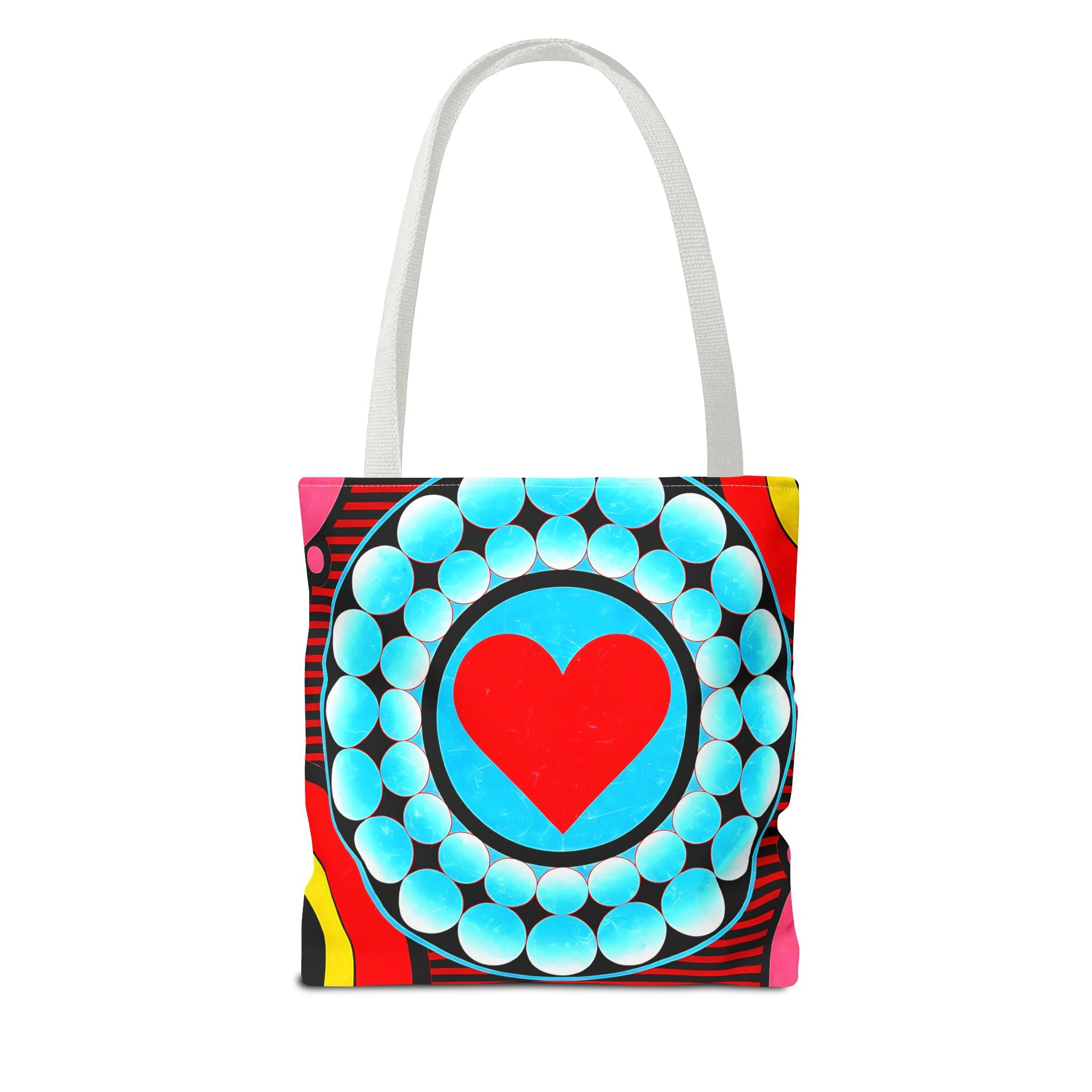 Colorful Heart Pattern Tote Bag - Perfect for Love and Festivals