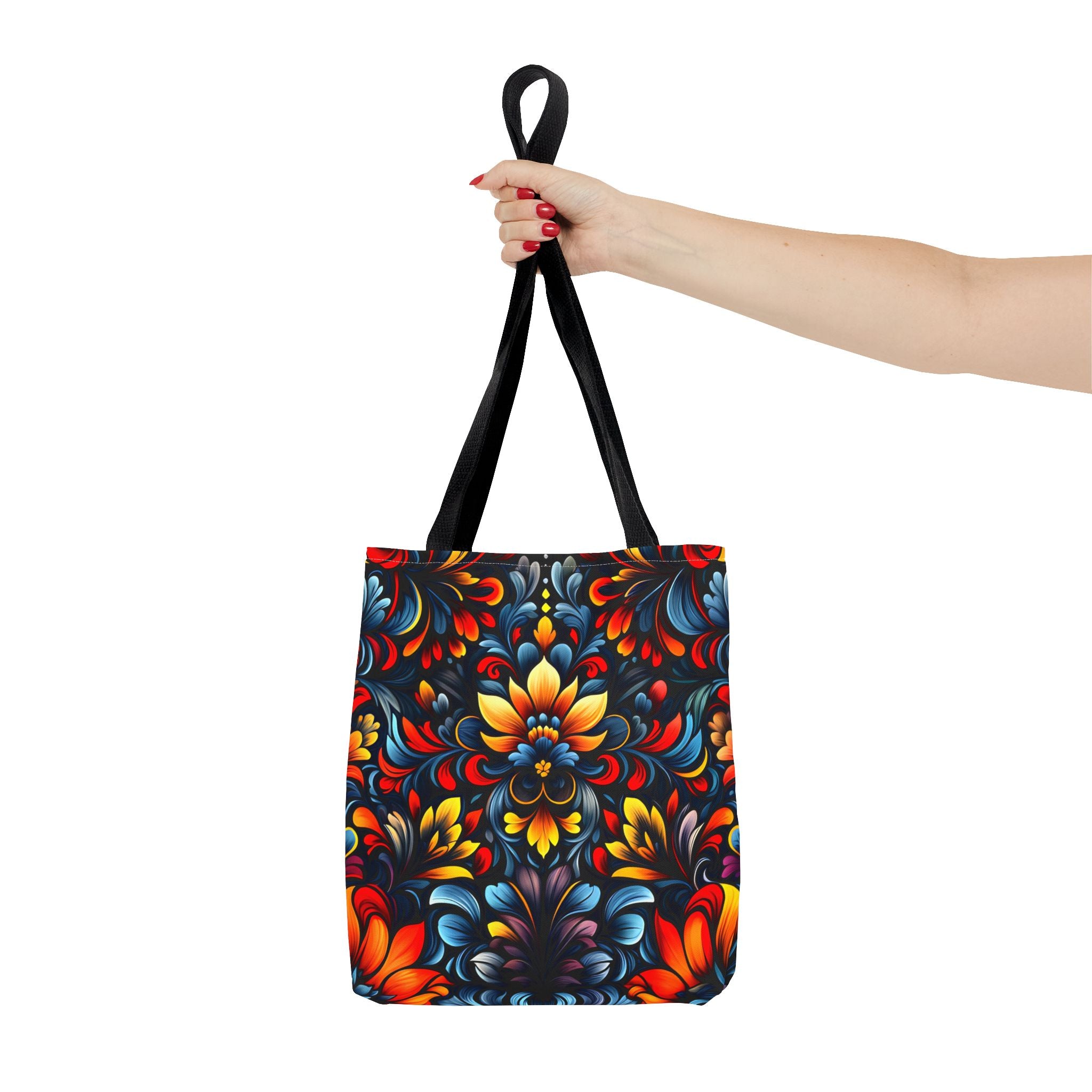 Vibrant Floral Tote Bag - Colorful Pattern for Everyday Use