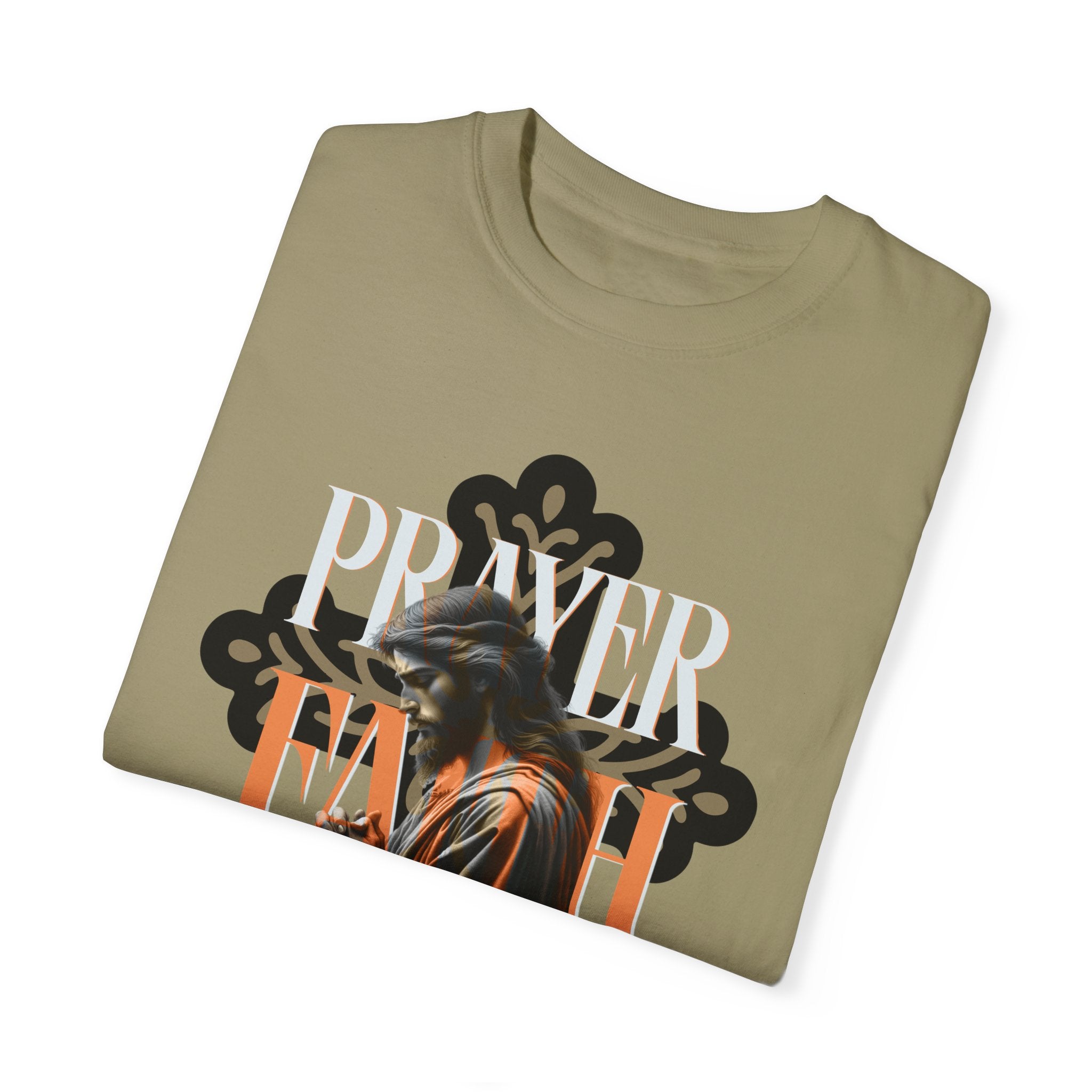 Garment-Dyed Faith & Unity T-Shirt - Prayer Design