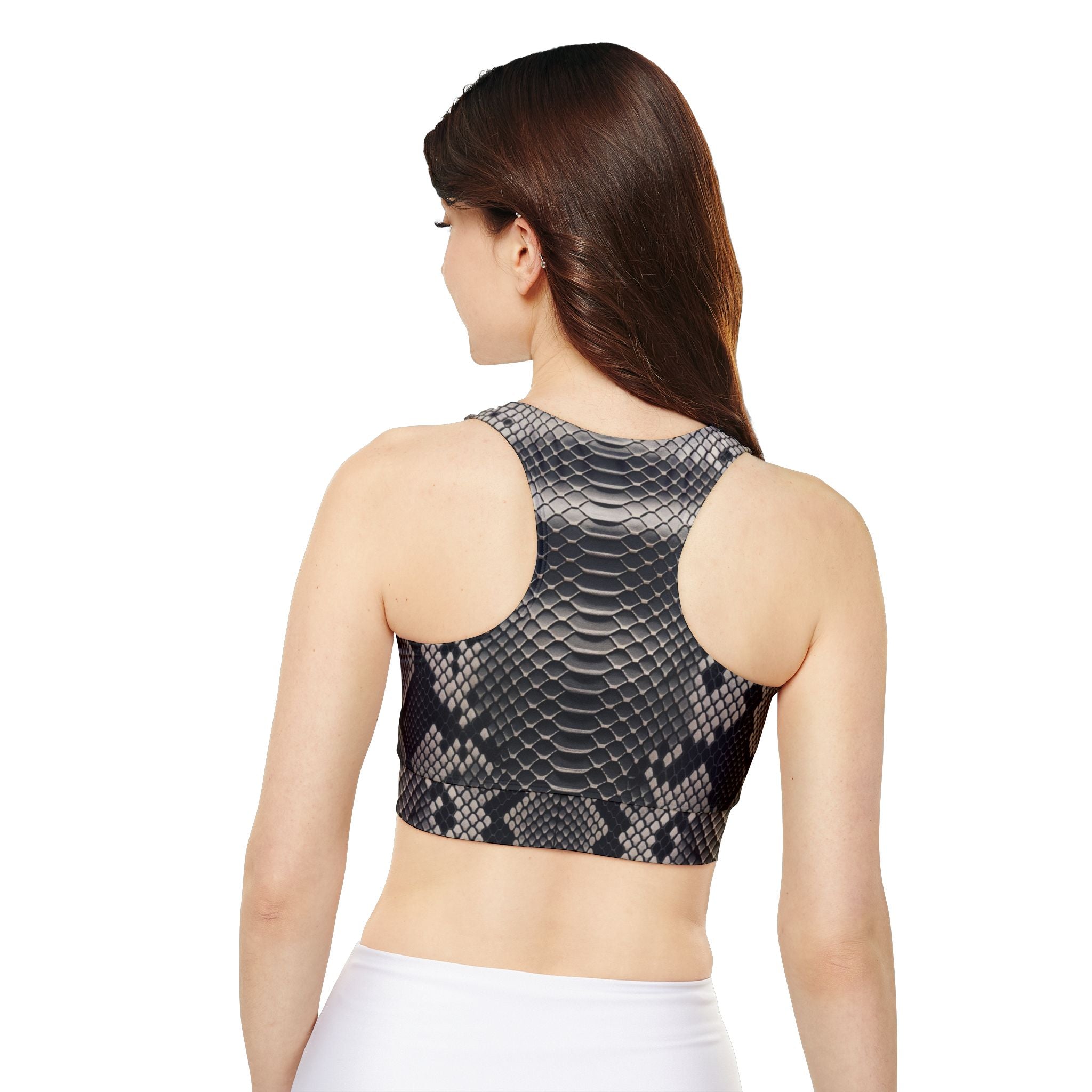 Woman's Snakeskin Print Padded Sports Bra | Angel Body Activewear