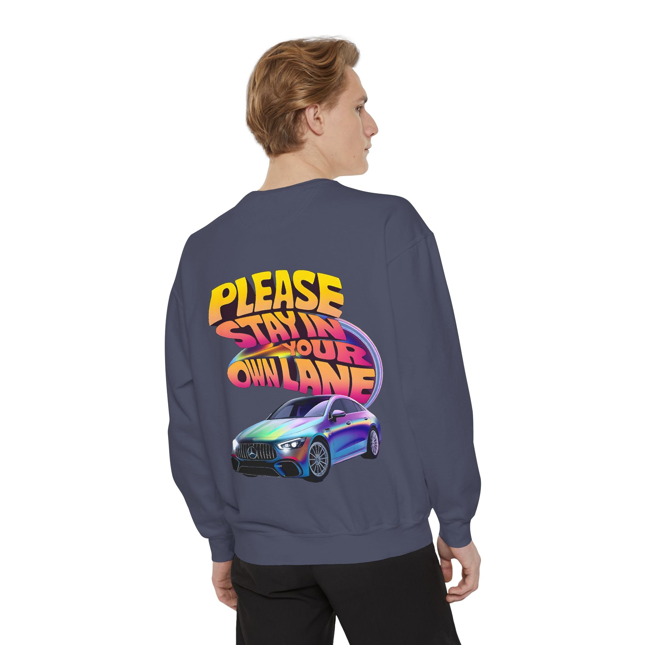 Retro Graphic Sweatshirt, Stay in Your Lane Sweatshirt, Unisex Comfortable Sweatshirt, Funny Sweatshirt, Gift for Car Lovers, Casual [...] - Angel Body
