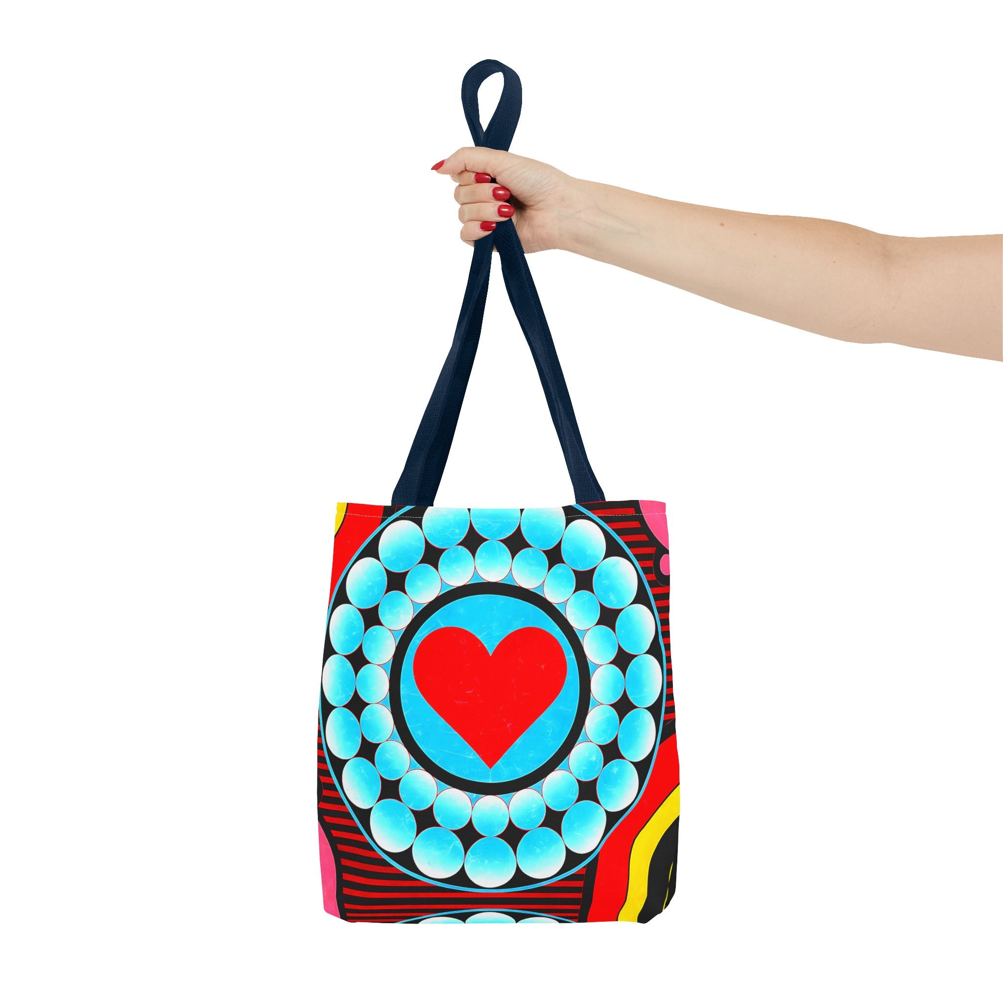 Colorful Heart Pattern Tote Bag - Perfect for Love and Festivals