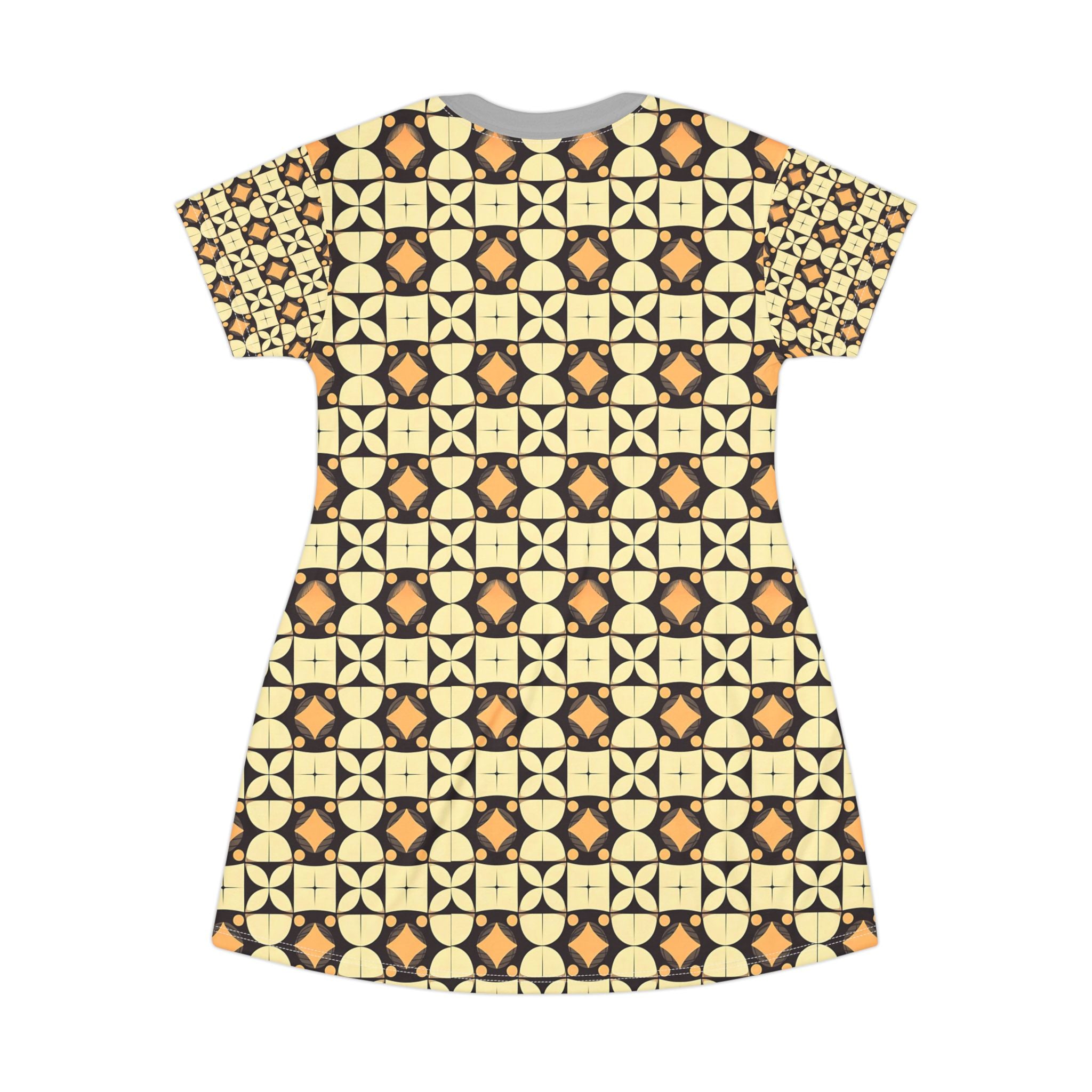 Boho Pattern T-Shirt Dress - Vintage Vibes for Everyday Comfort