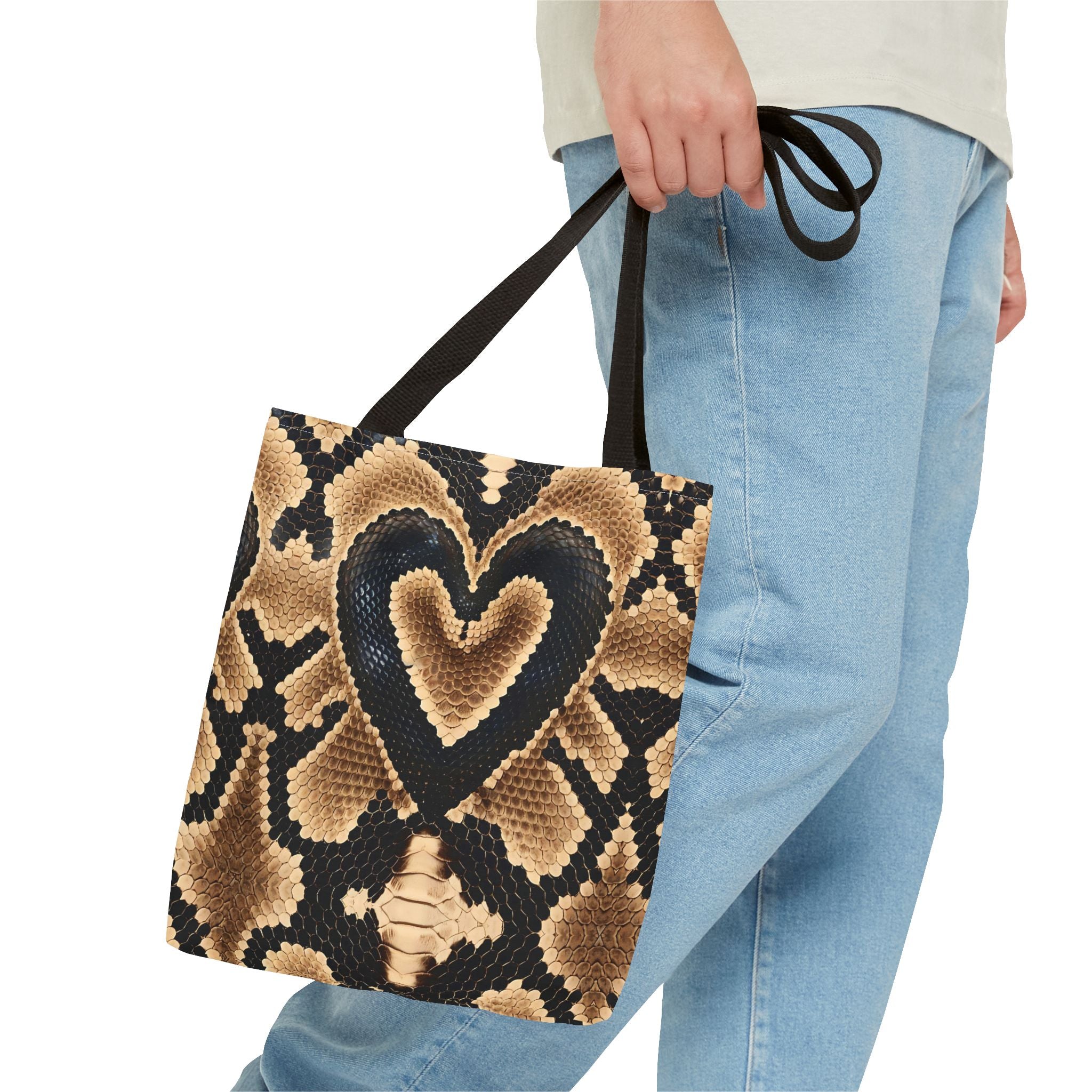 Heart Snake Print Tote Bag - Stylish and Unique for Everyday Use