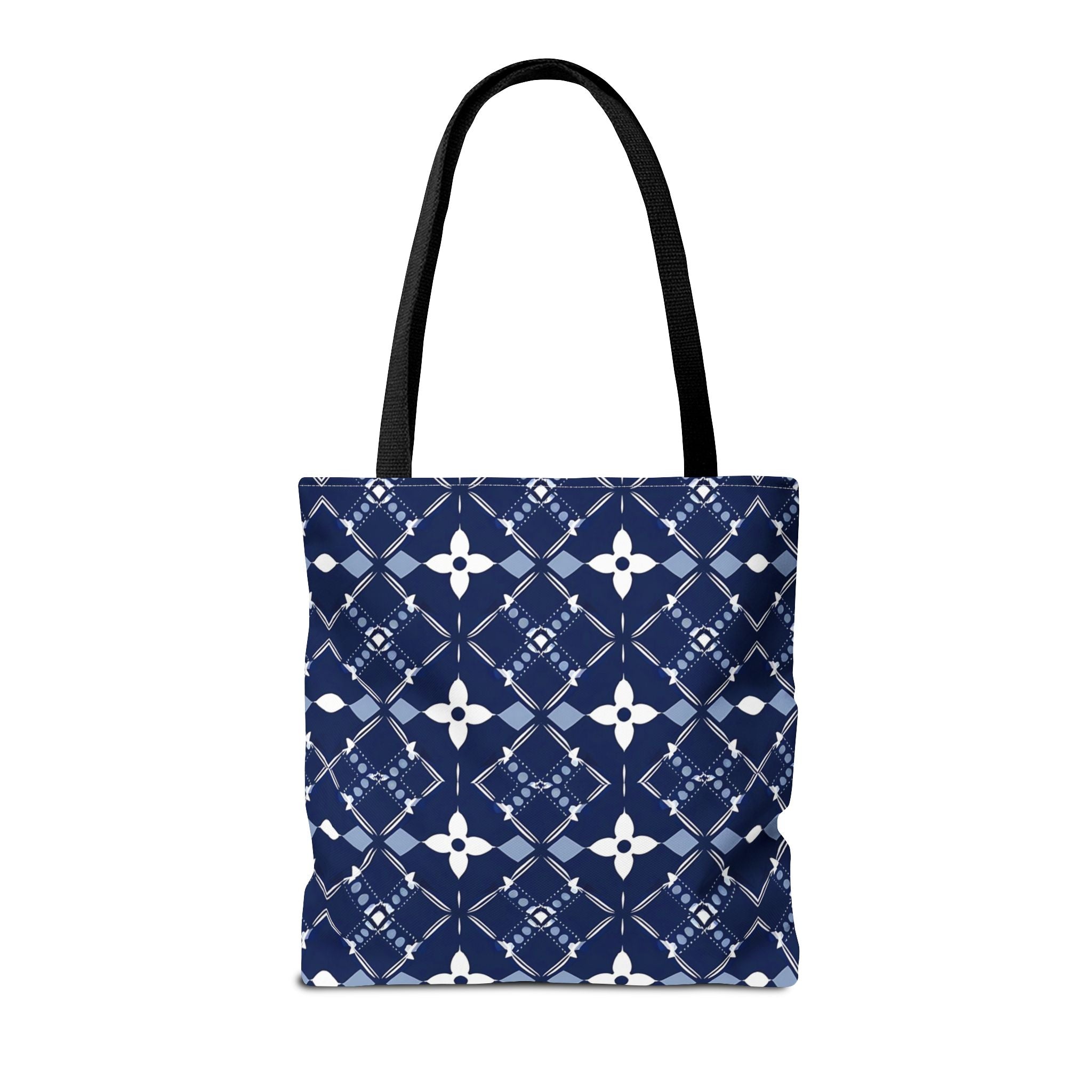 Navy Floral Pattern Tote Bag - Stylish & Versatile for Everyday Use