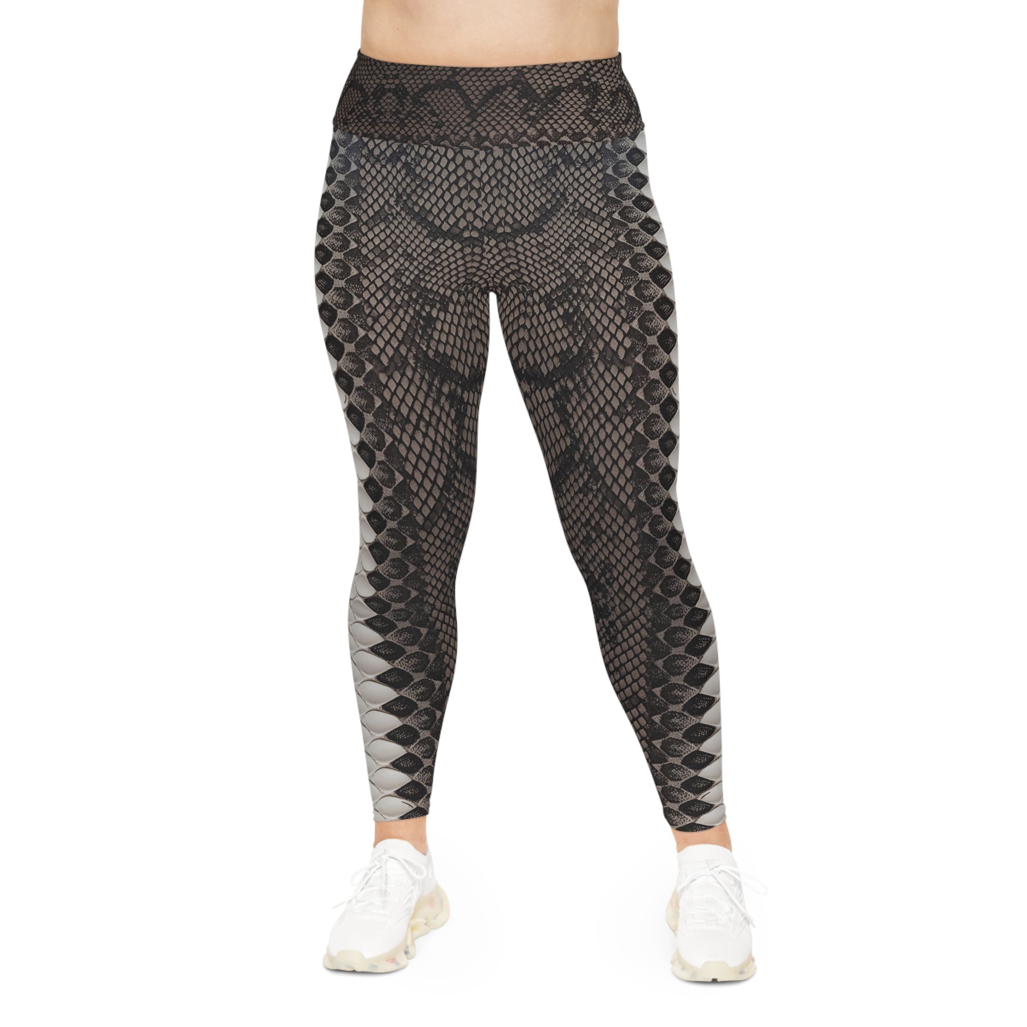 Stylish Plus Size Snake Print Leggings - Trendy and Comfortable Yoga Pants - Angel Body
