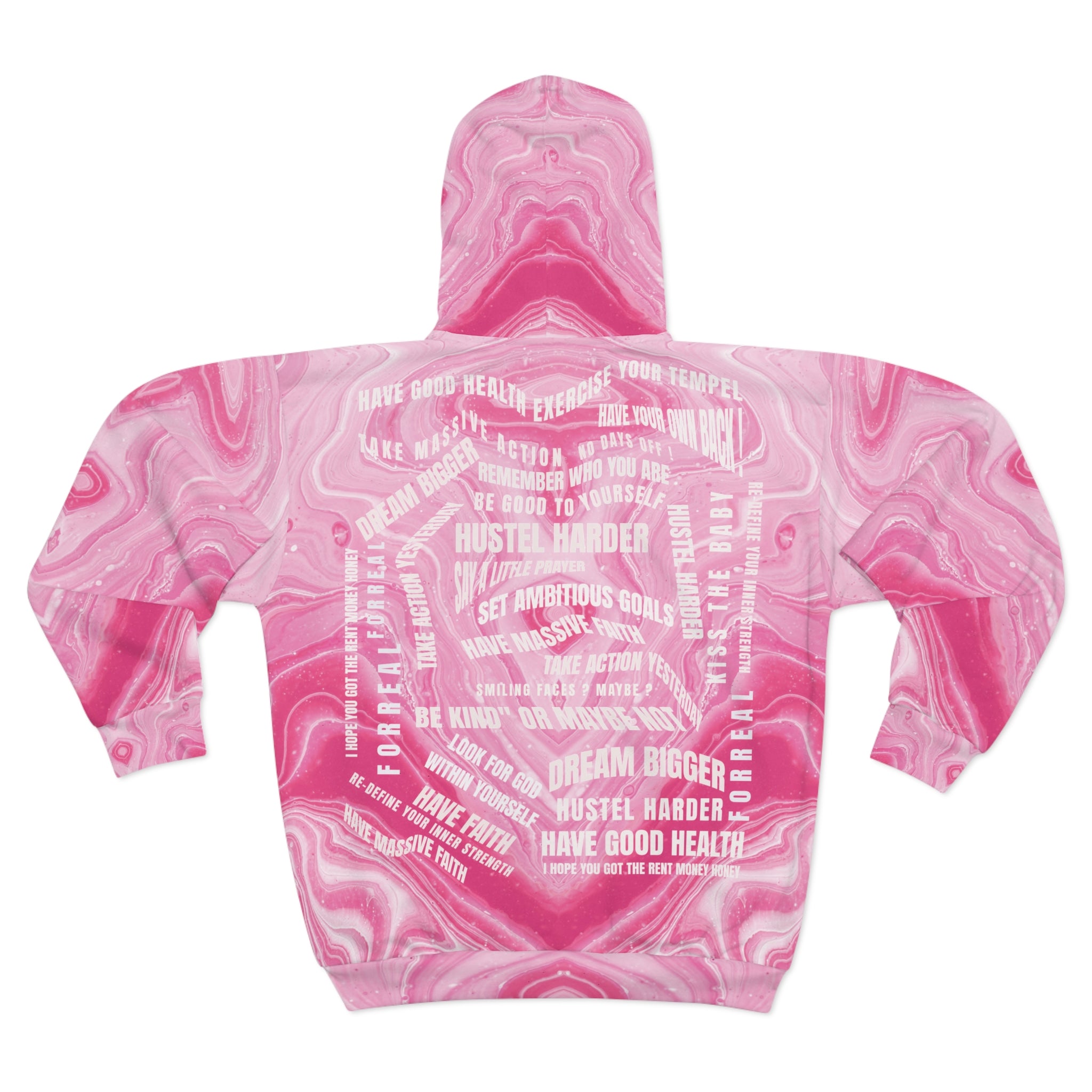 Marble Pink Unisex Zip Hoodie - Trendy Cozy Wear for All Seasons