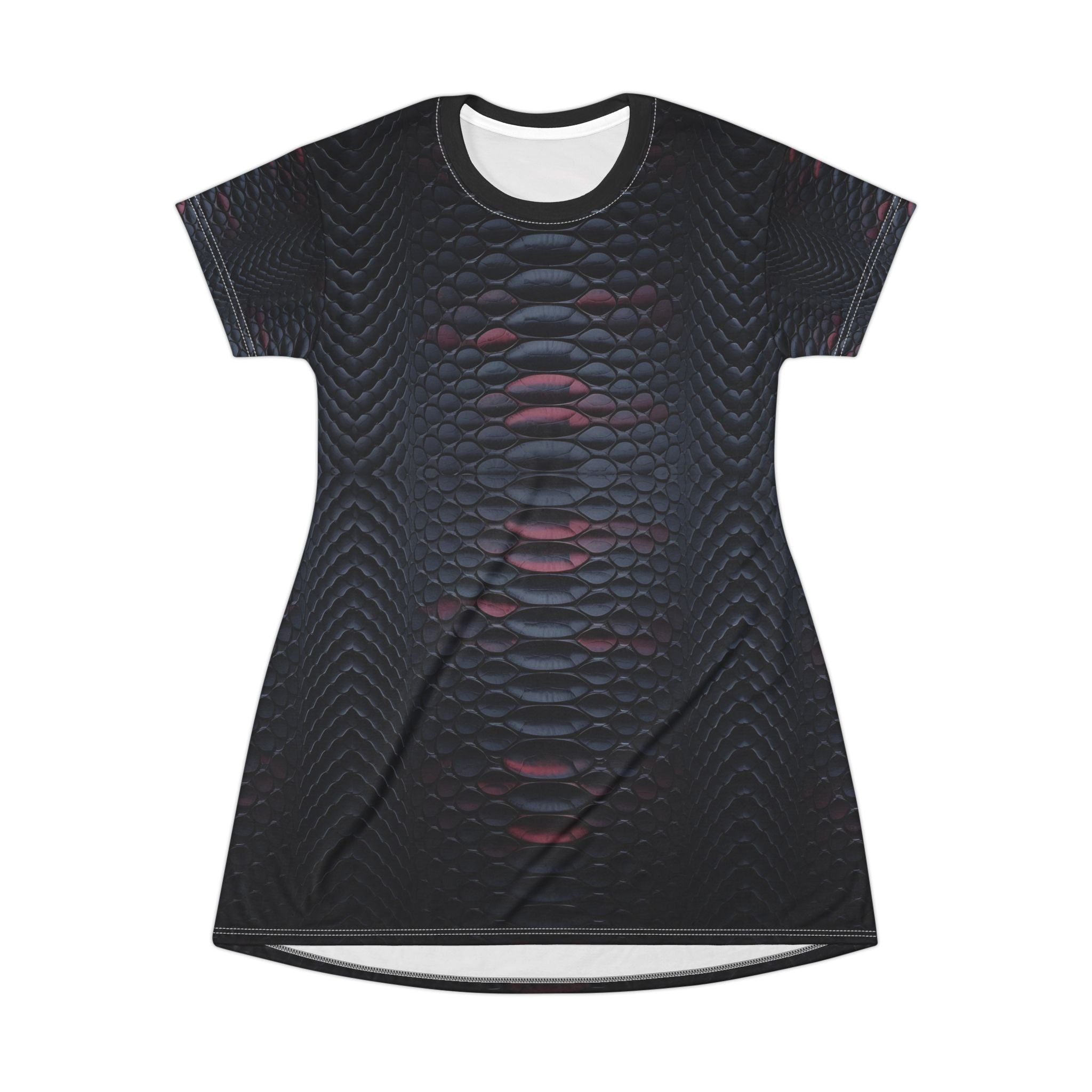 Stylish Black Textured T-Shirt Dress - Modern Casual Wear - Angel Body