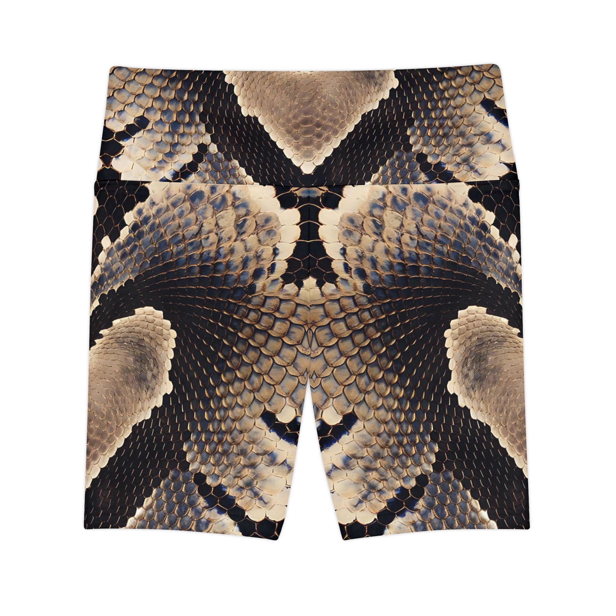 Fierce Python Print Women's Workout Shorts - Stylish Activewear for the Bold