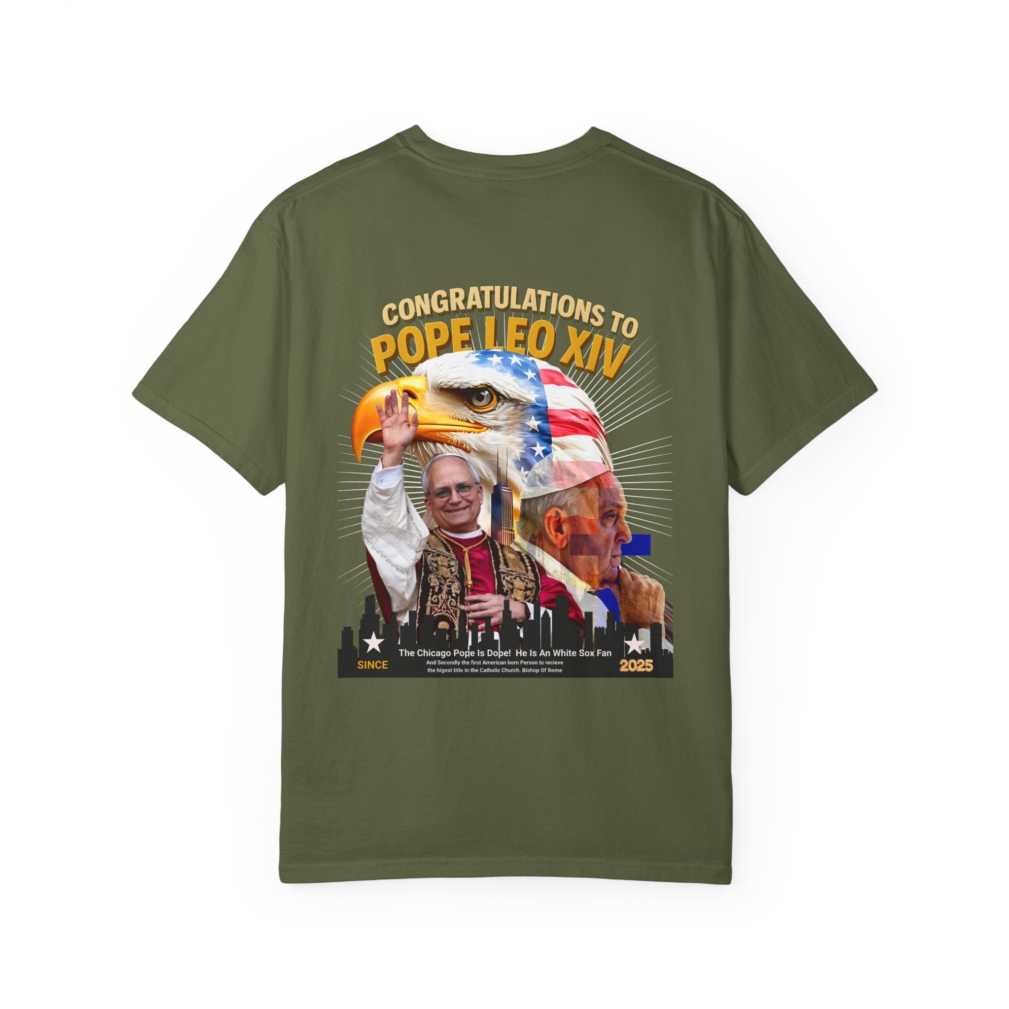Pope Leo XIV Celebration T-Shirt - Unisex Garment-Dyed Tee - Angel Body