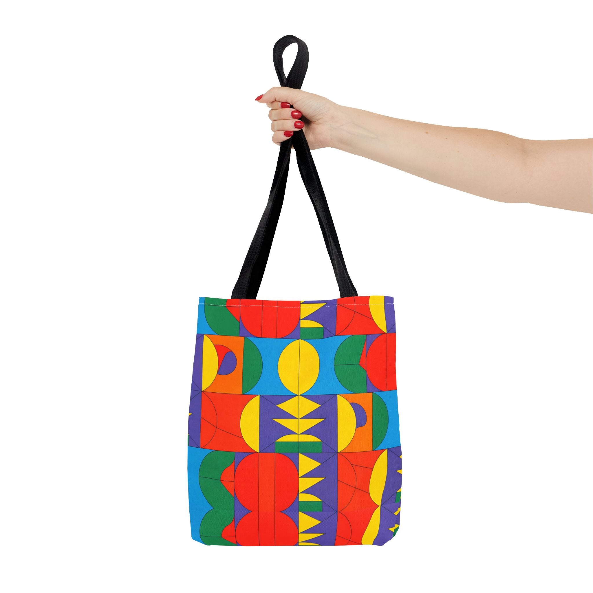 Colorful Geometric Tote Bag - Bold Patterns for Everyday Use