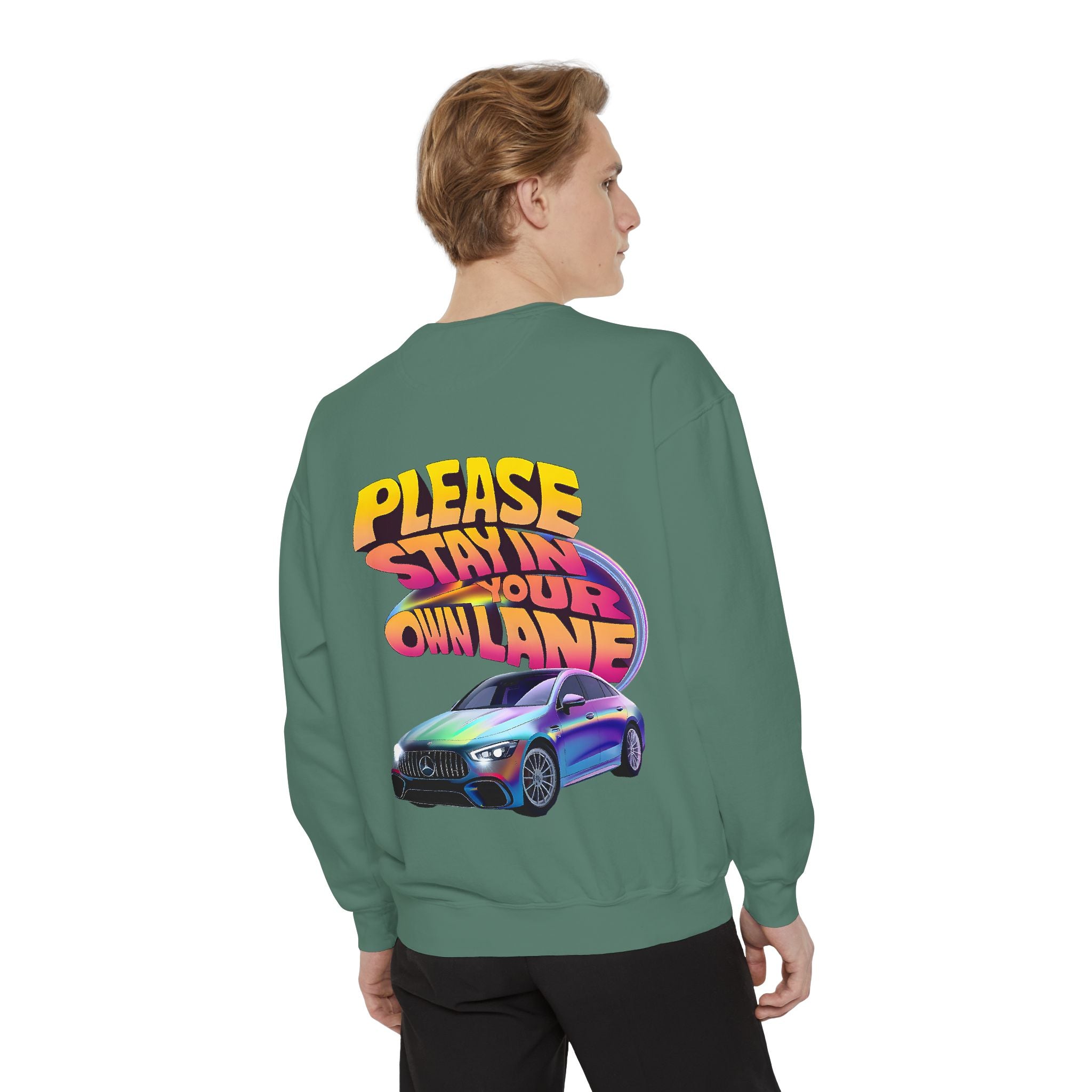 Retro Graphic Sweatshirt, Stay in Your Lane Sweatshirt, Unisex Comfortable Sweatshirt, Funny Sweatshirt, Gift for Car Lovers, Casual [...] - Angel Body