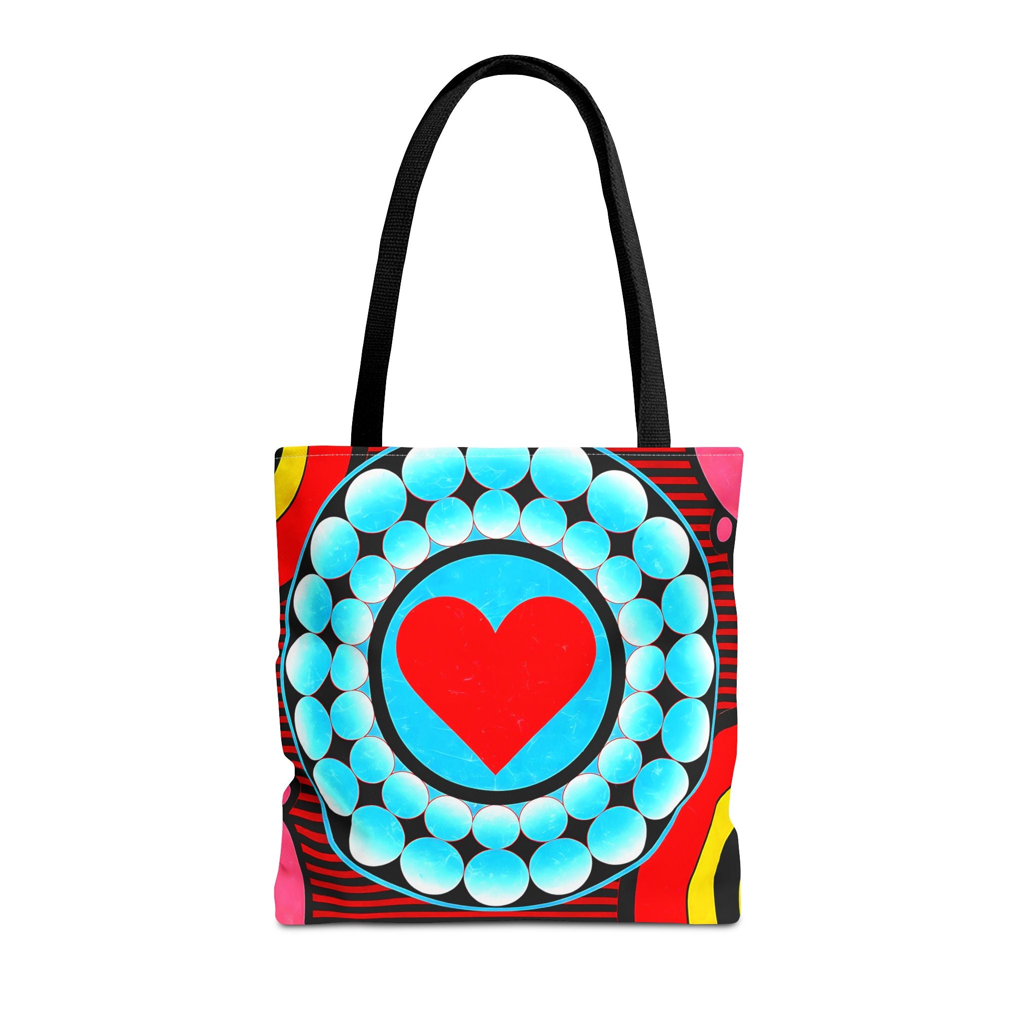 Colorful Heart Pattern Tote Bag - Perfect for Love and Festivals