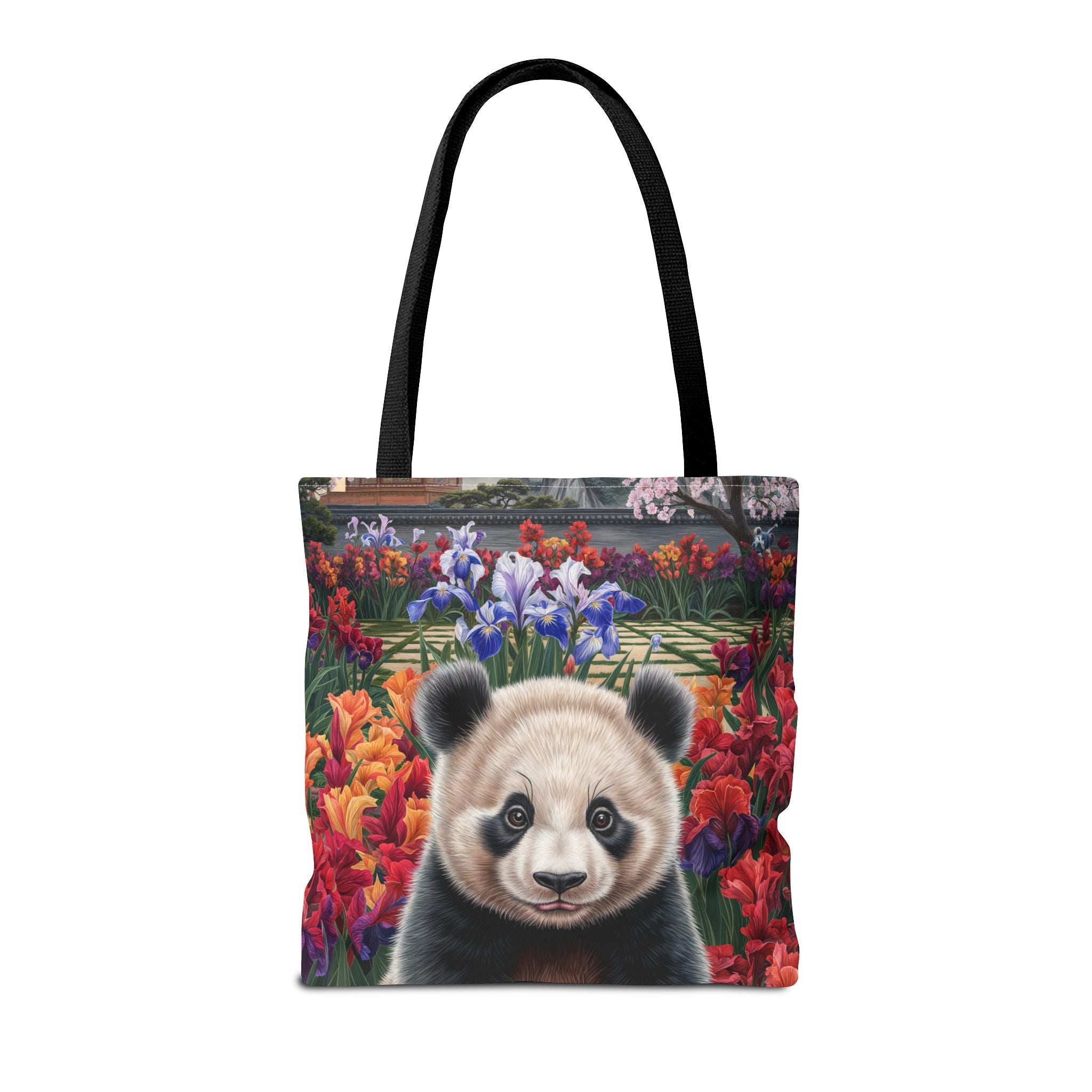 Adorable Panda Tote Bag - Floral Design for Animal Lovers