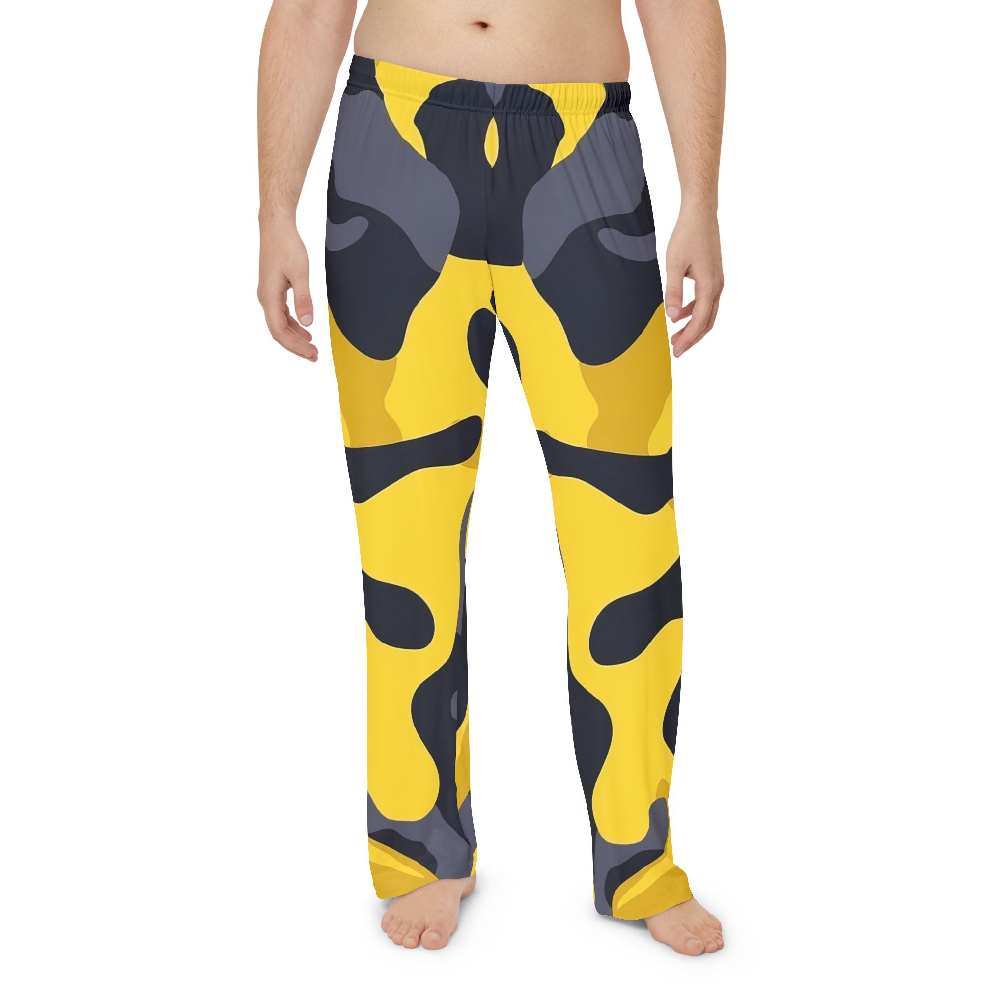 Men's Pajama Pants - Stylish Yellow Camo Lounge Wear for Comfort and Relaxation