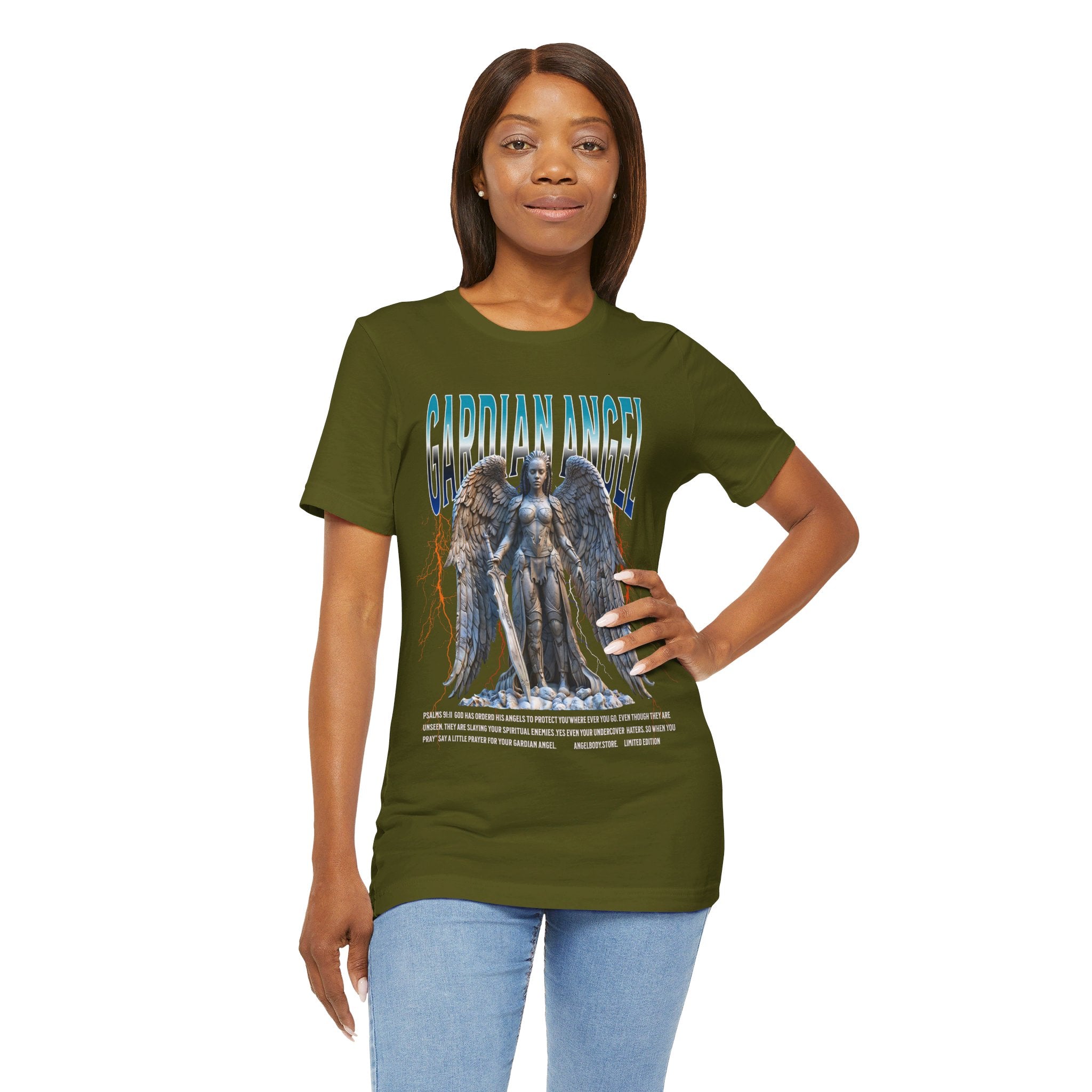 Unisex Jersey Short Sleeve Tee: Guardian Angel Spiritual Warrior 12 - Angel Body