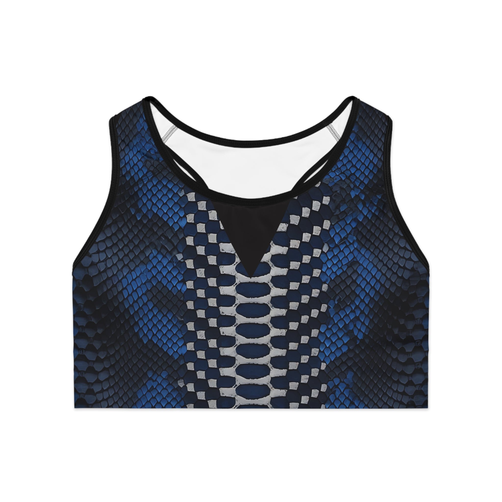 Blue Snake Skin Sports Bra - Stylish & Comfortable Activewear - Angel Body