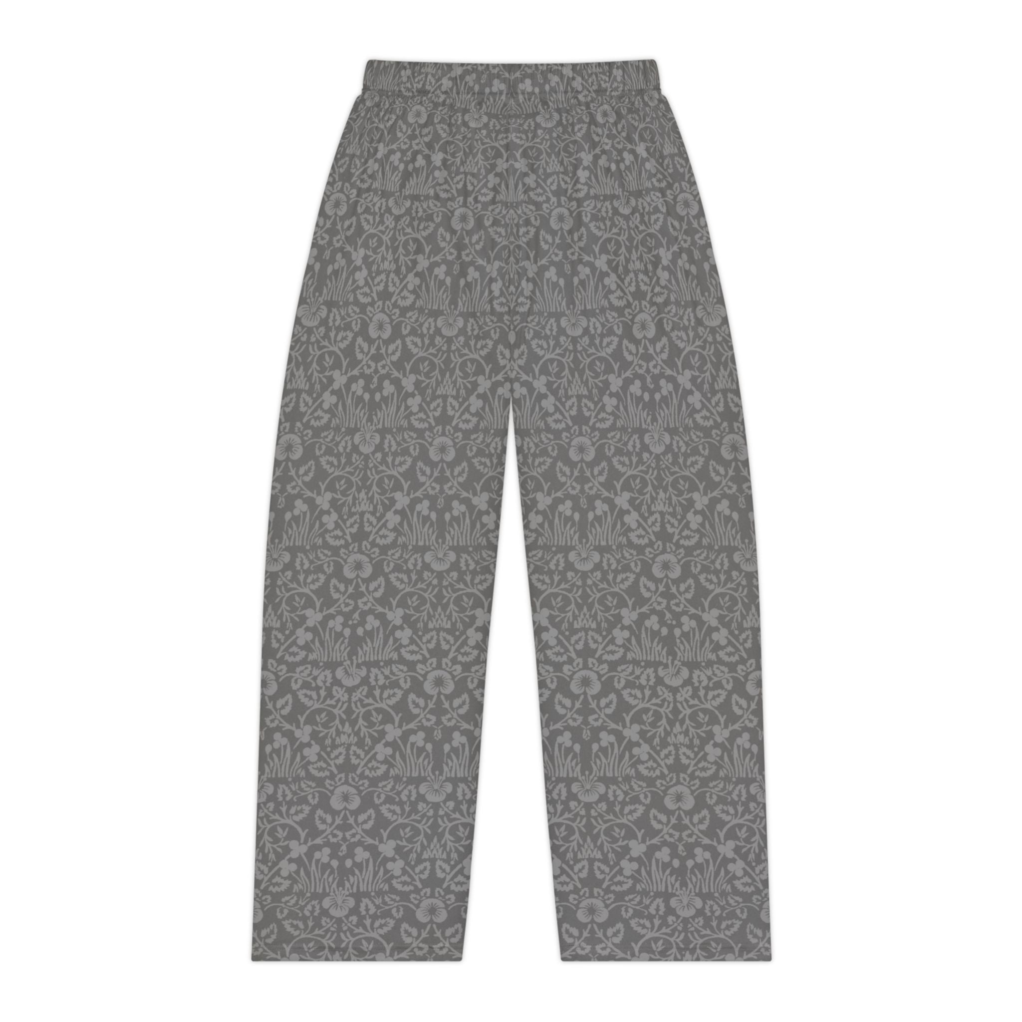 Pastel Grey Floral Women's Pajama Pants - Cozy Relaxation Style