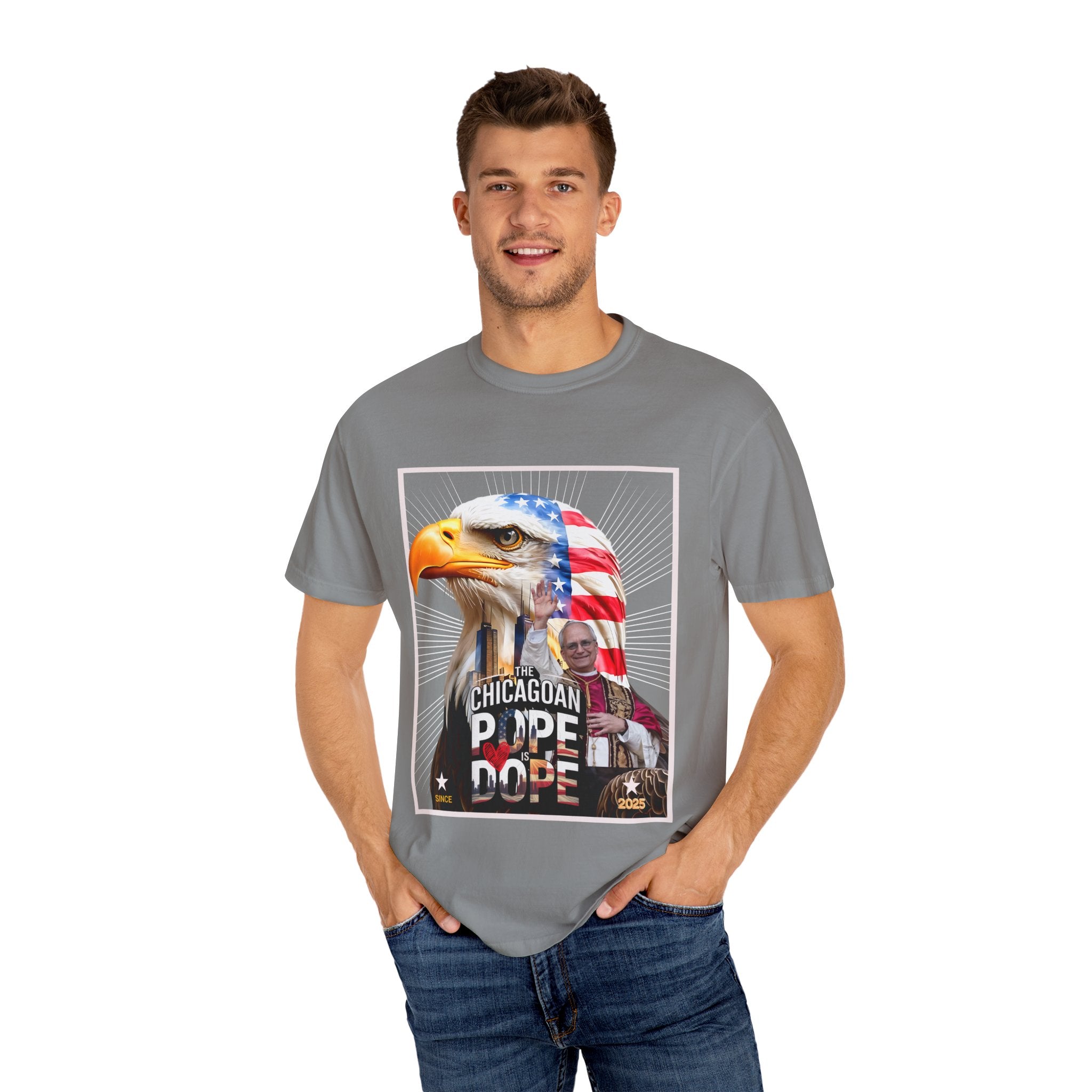 Patriotic Eagle Graphic Unisex T-Shirt - Chicago 2025 - Angel Body