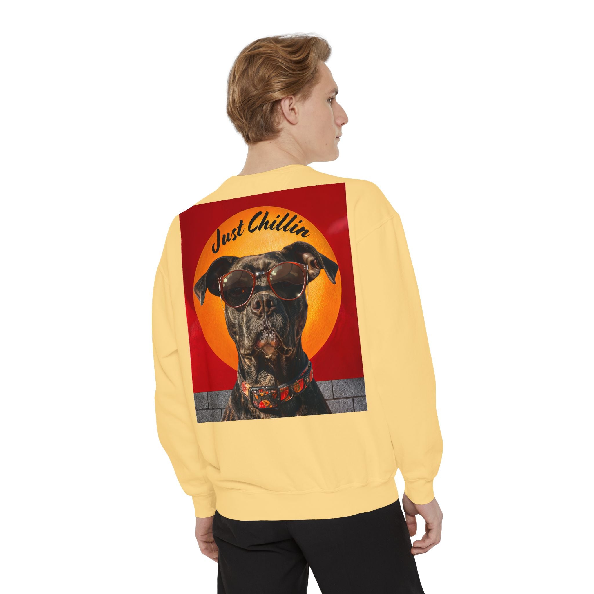 Pit Bull Terrier Dog Sunglasses Sweatshirt - Unisex Garment-Dyed