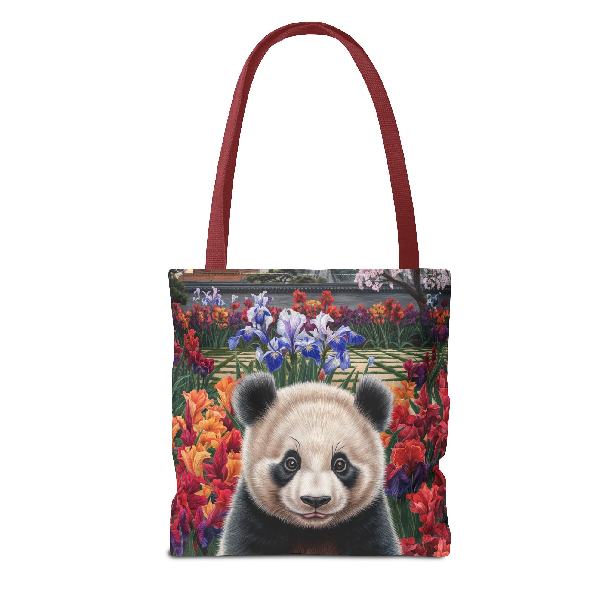 Adorable Panda Tote Bag - Floral Design for Animal Lovers