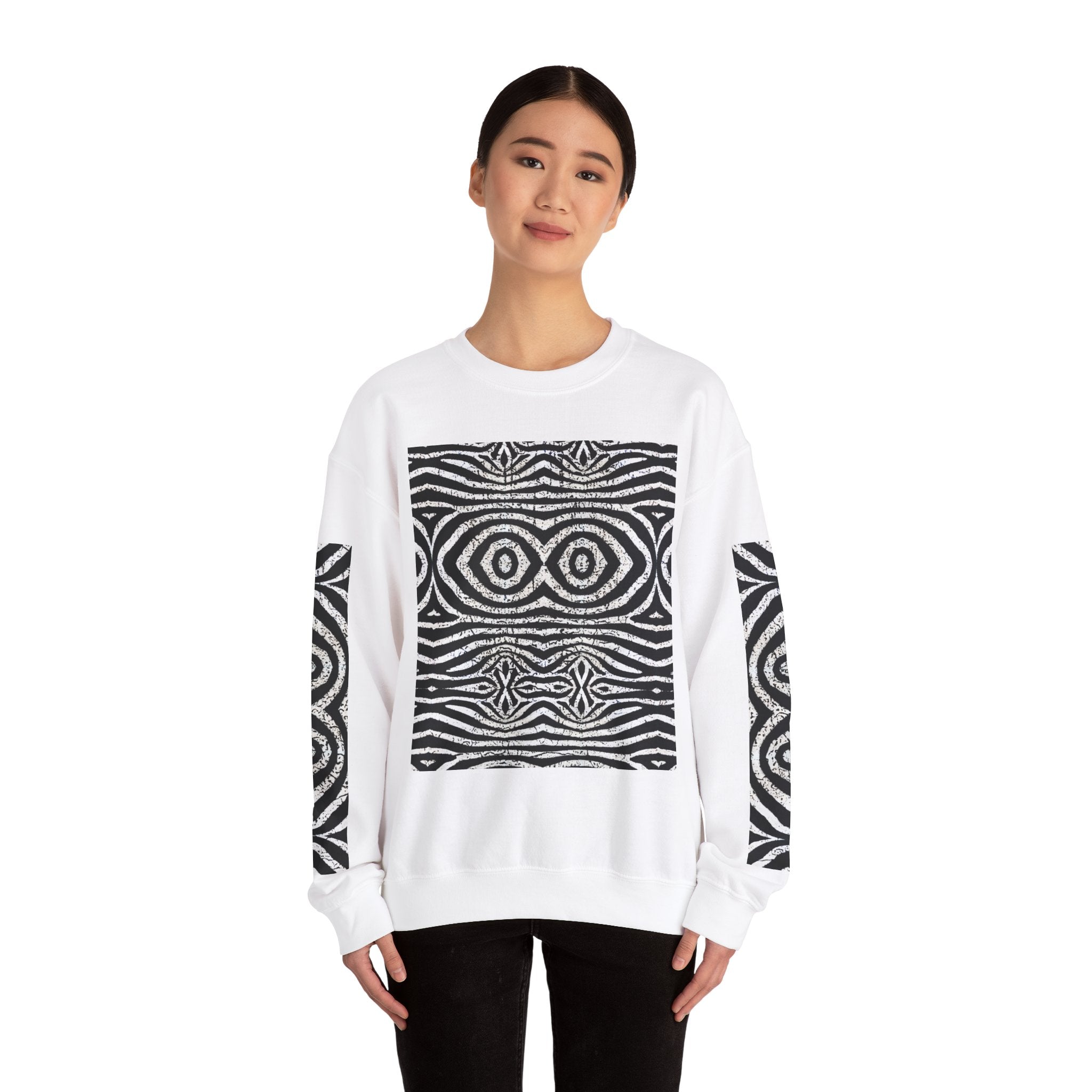 Abstract Tribal Pattern Unisex Heavy Blend Crewneck Sweatshirt