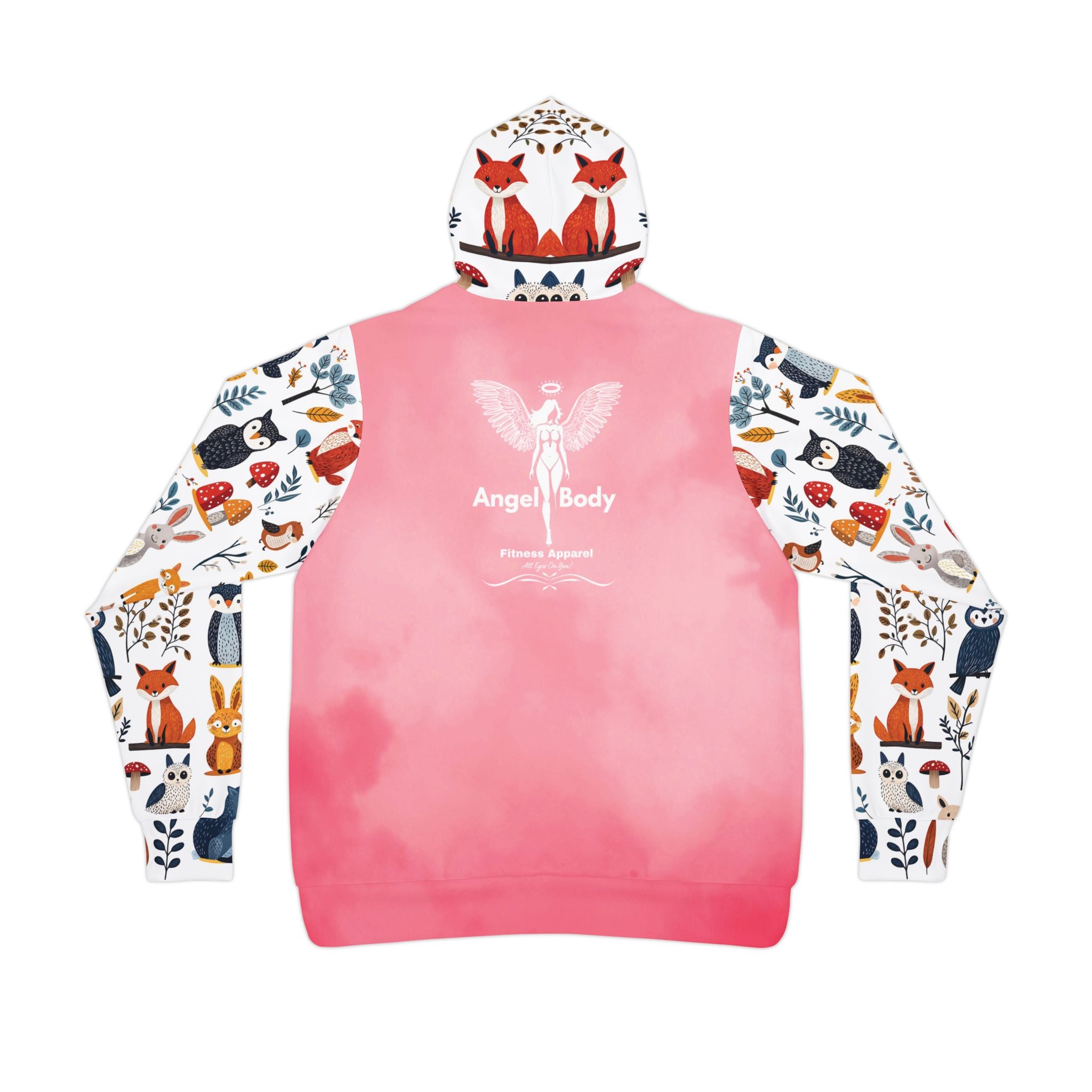 Whimsical Forest Animals Athletic Hoodie for Nature Lovers - Exclusive Design by Angel Body