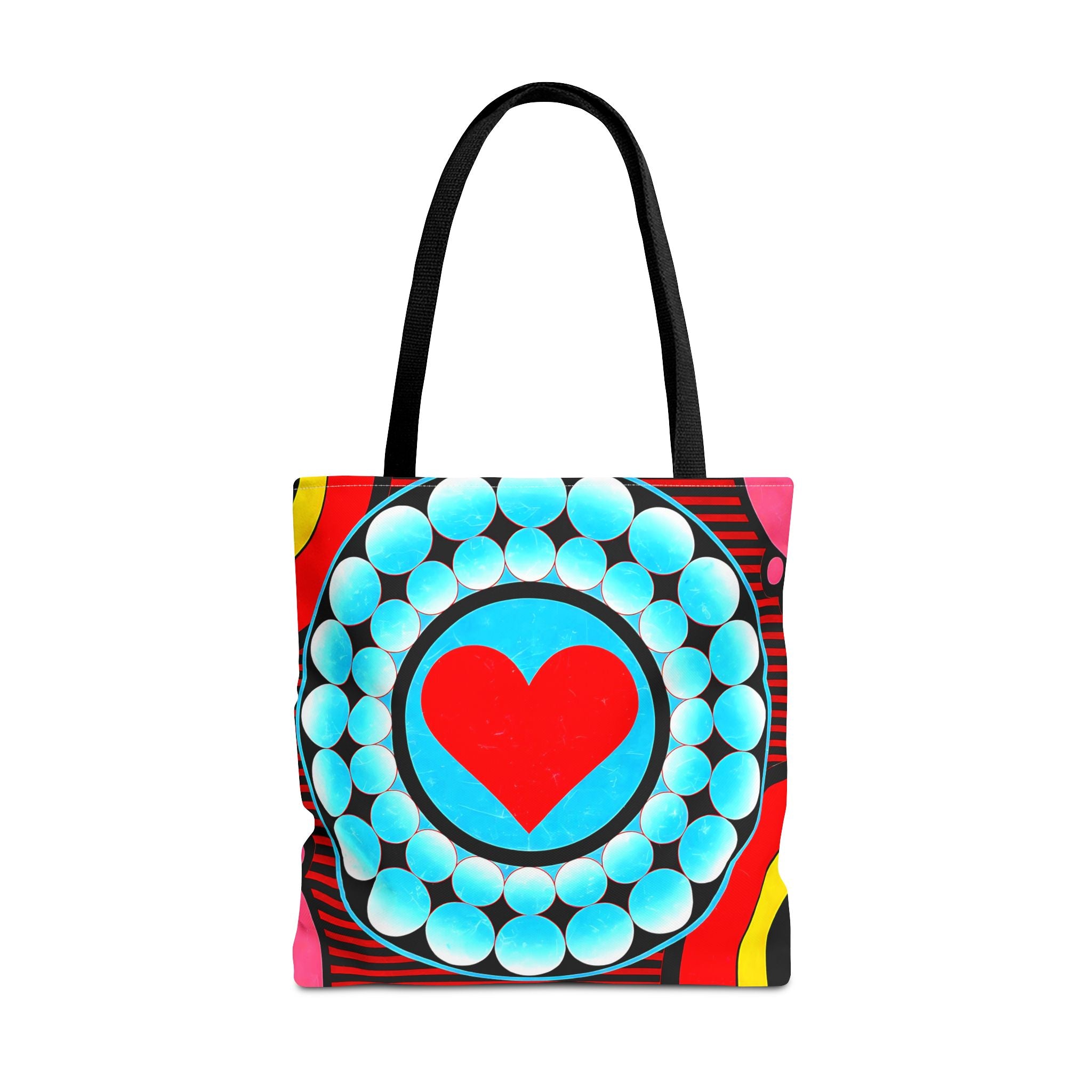 Colorful Heart Pattern Tote Bag - Perfect for Love and Festivals