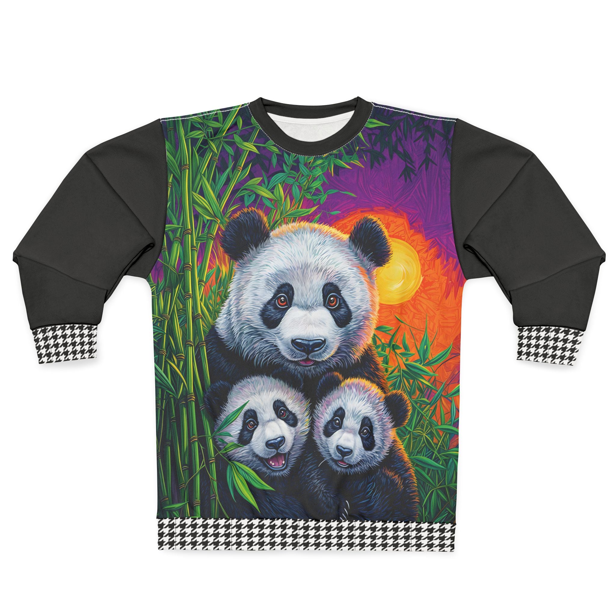 Colorful Panda Family Unisex Sweatshirt - Cozy Animal Lover Apparel