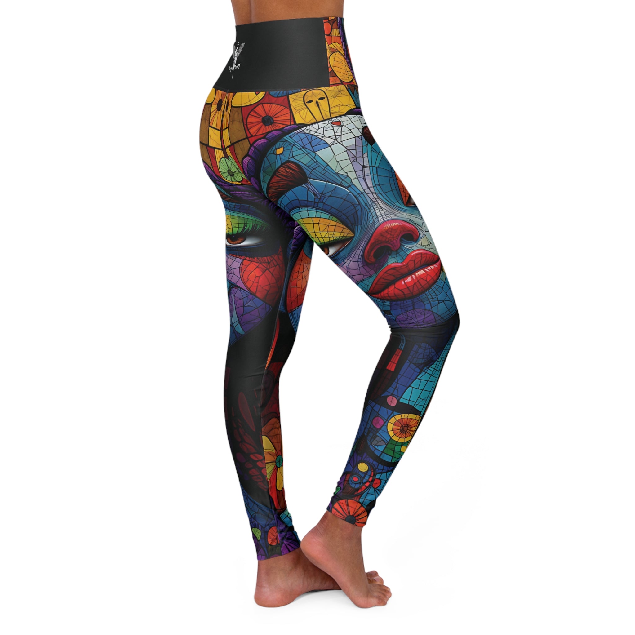 New Custom design High Waisted Yoga Leggings (AOP) Express your creativity by wearing Art