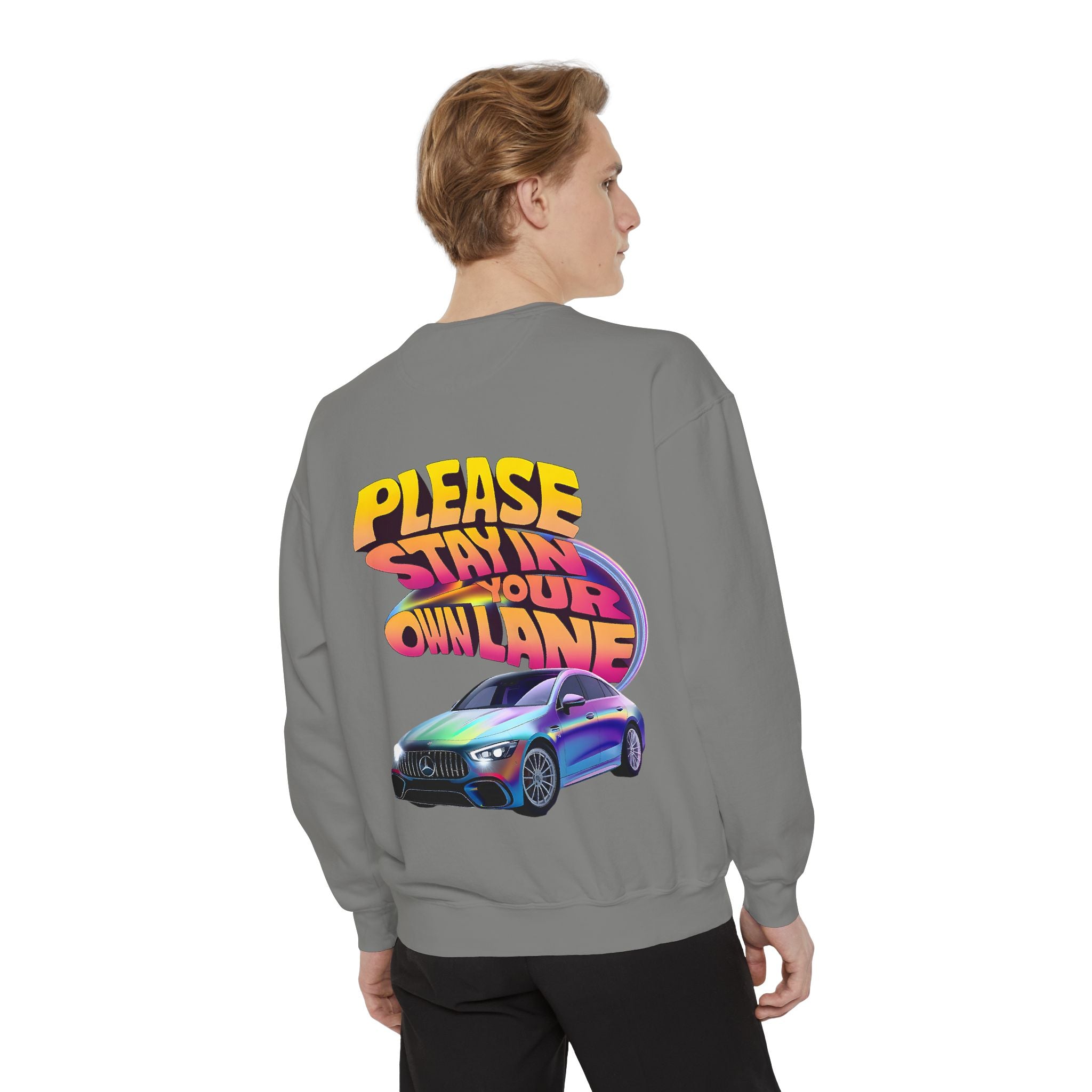 Retro Graphic Sweatshirt, Stay in Your Lane Sweatshirt, Unisex Comfortable Sweatshirt, Funny Sweatshirt, Gift for Car Lovers, Casual [...] - Angel Body