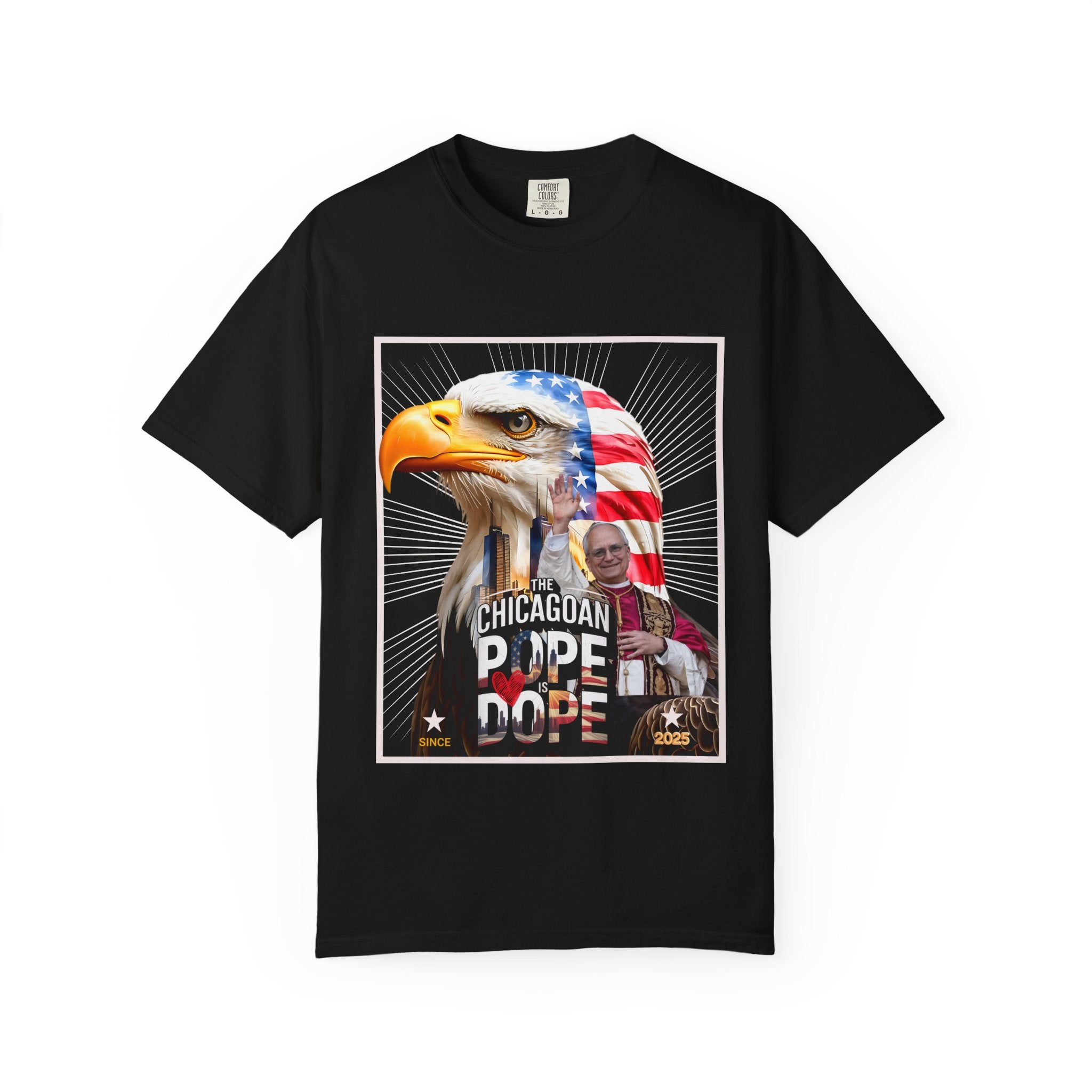 Patriotic Eagle Graphic Unisex T-Shirt - Chicago 2025 - Angel Body