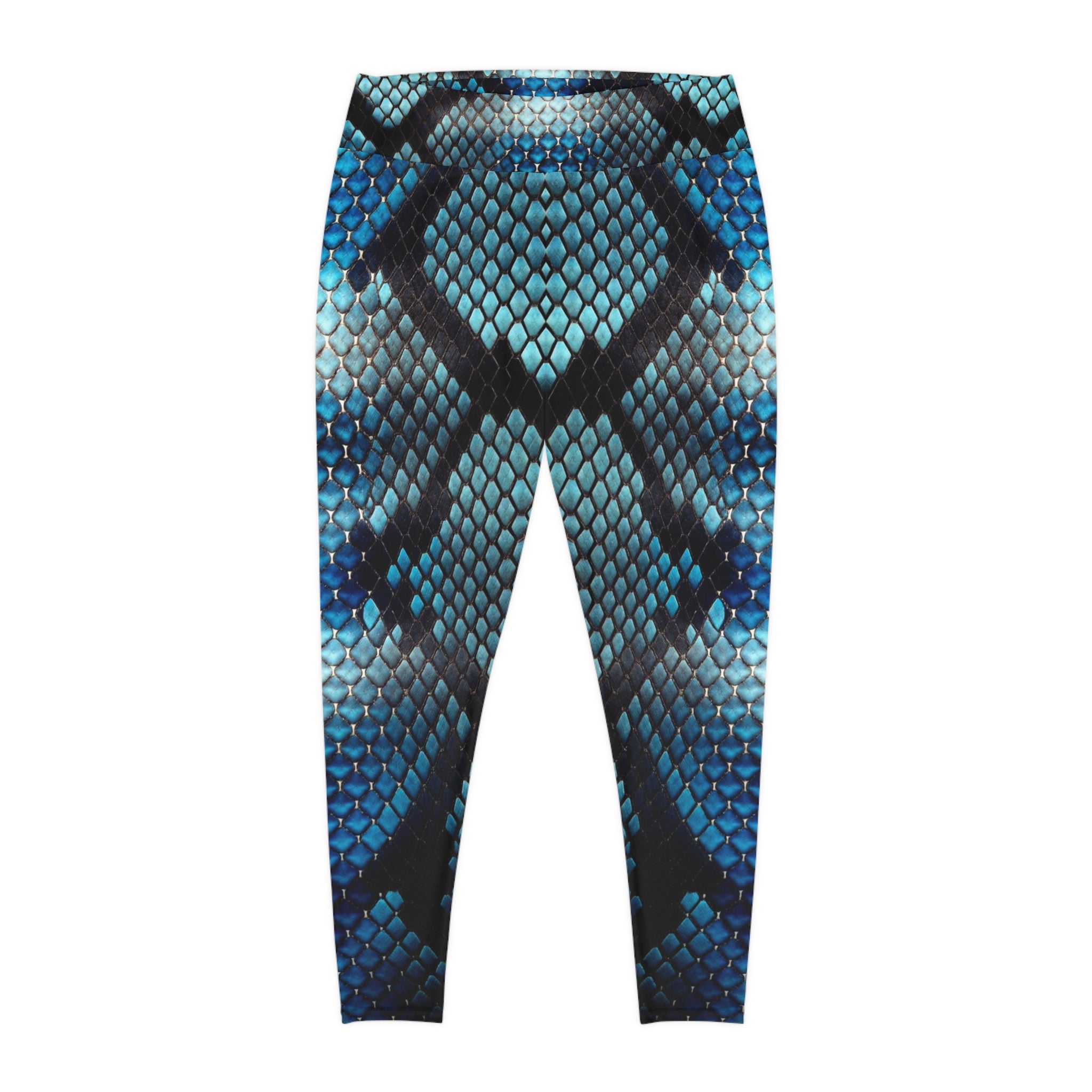 Woman's Plus Size blue Snake Print Leggings - Stylish Comfort for Every Occasion