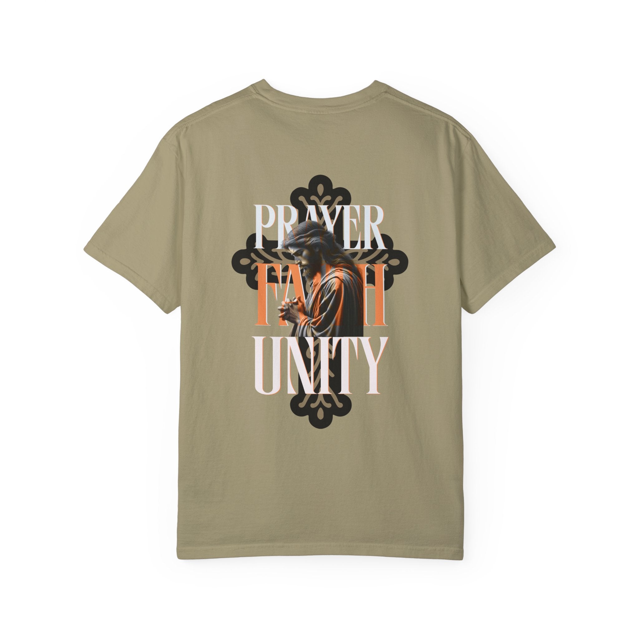 Garment-Dyed Faith & Unity T-Shirt - Prayer Design