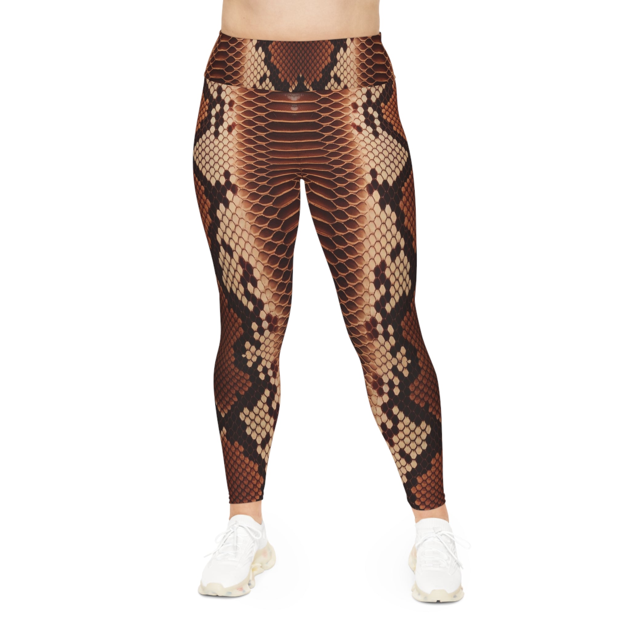 Stylish Plus Size Python Print Leggings - Comfortable & Trendy Activewear