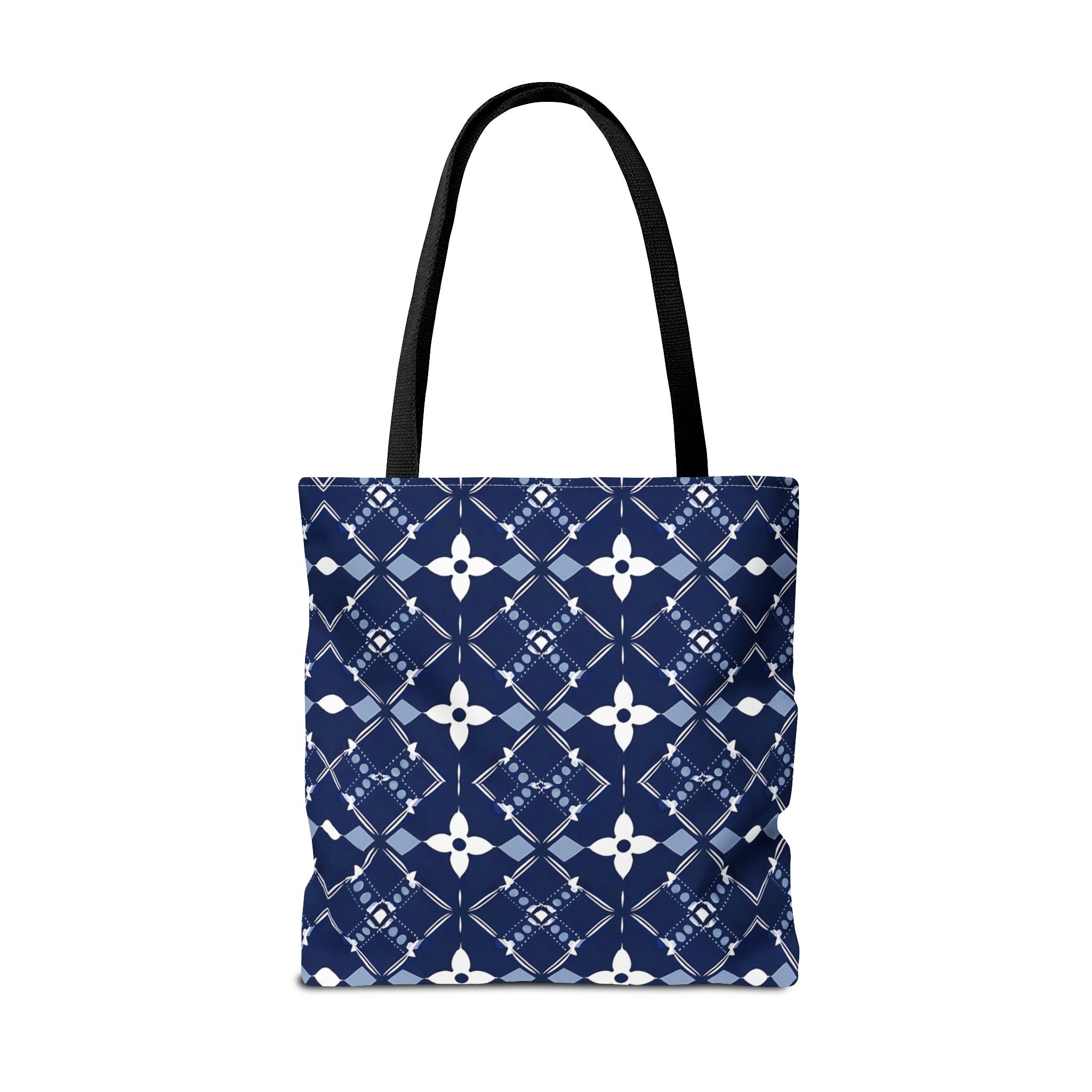 Navy Floral Pattern Tote Bag - Stylish & Versatile for Everyday Use