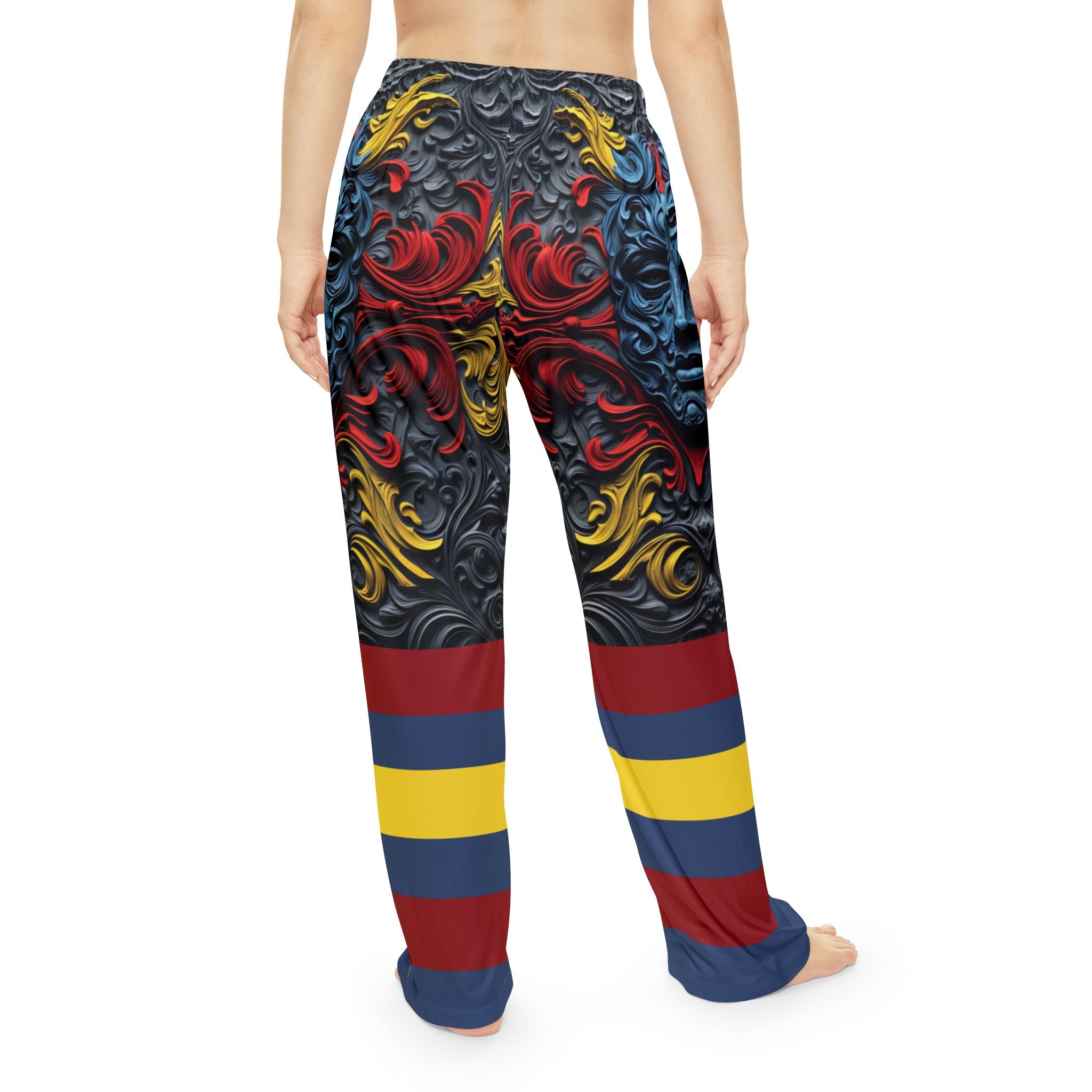 Vibrant Women&#039;s Pajama Pants with Bold Abstract Design