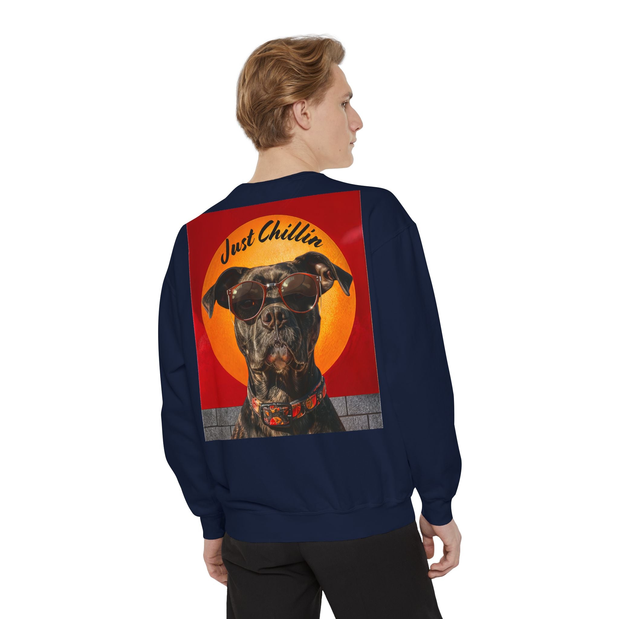 Pit Bull Terrier Dog Sunglasses Sweatshirt - Unisex Garment-Dyed