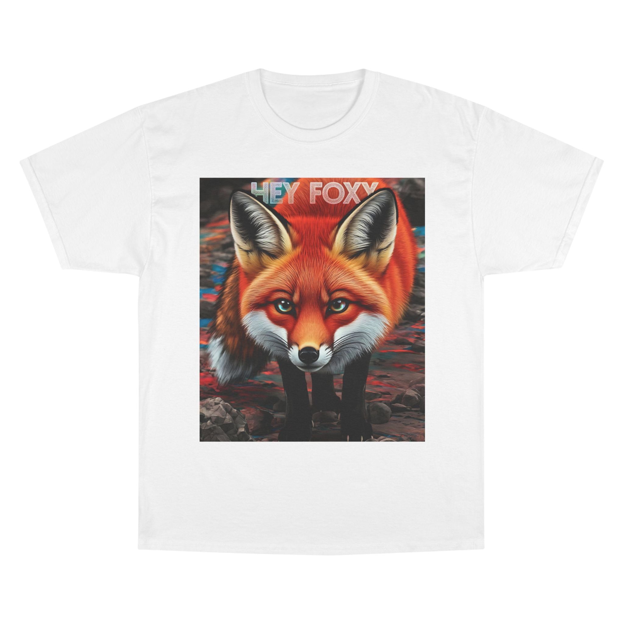 Hey Foxy Champion T-Shirt – Cute Fox Graphic Tee for Nature Lovers