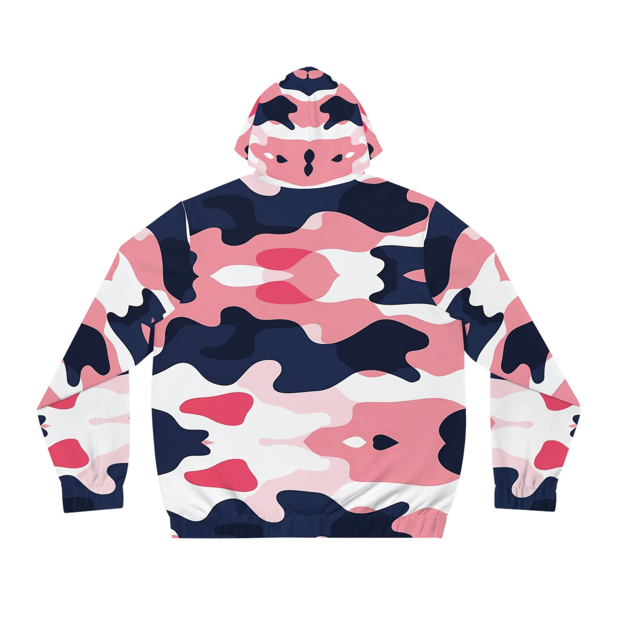 Men's Hoodie - Stylish Pink Tri Color Blend Camo Design for Casual Outings & Outdoor Adventures