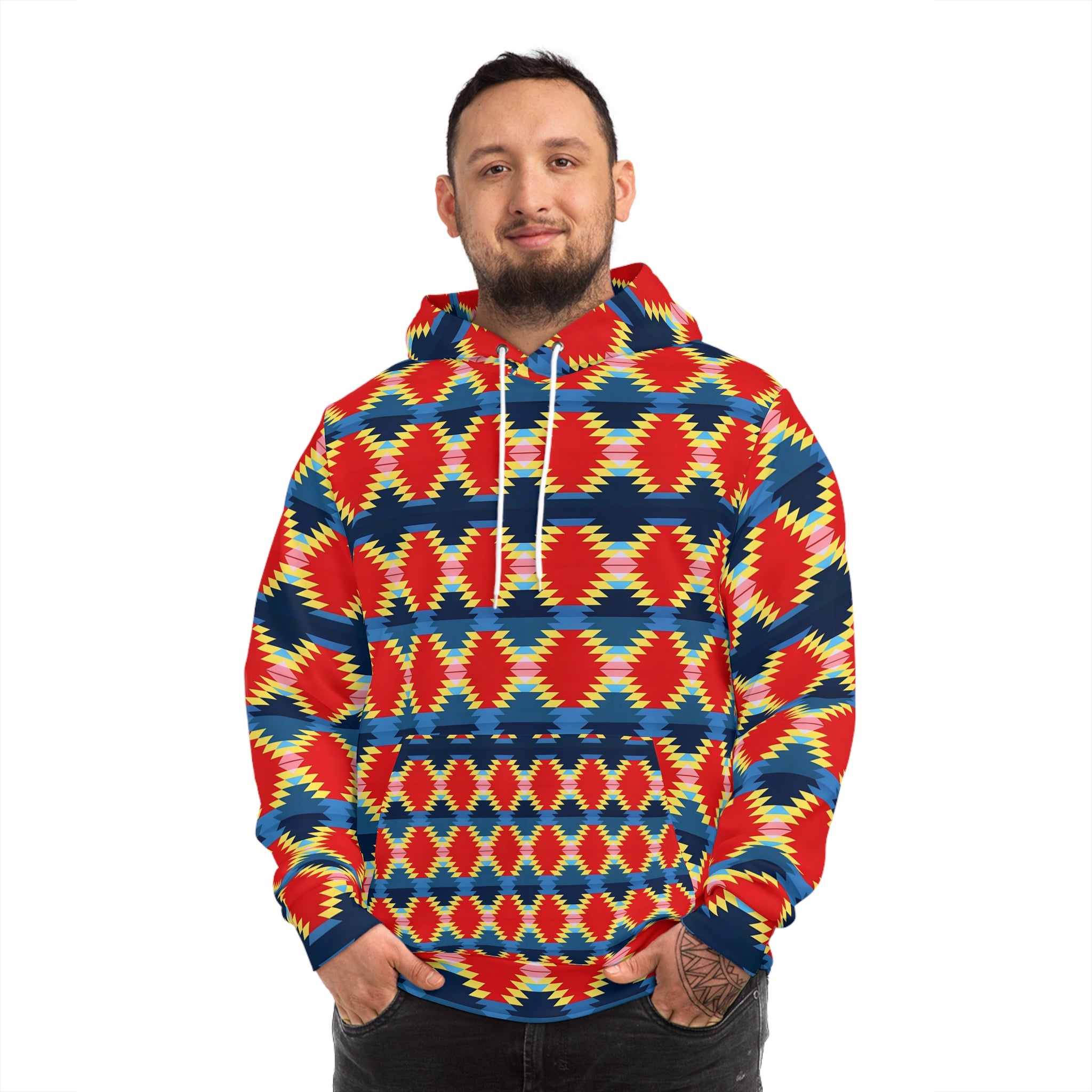 New Vibrant Unisex Tribal Pattern Hoodie - Cozy Fashion Statement