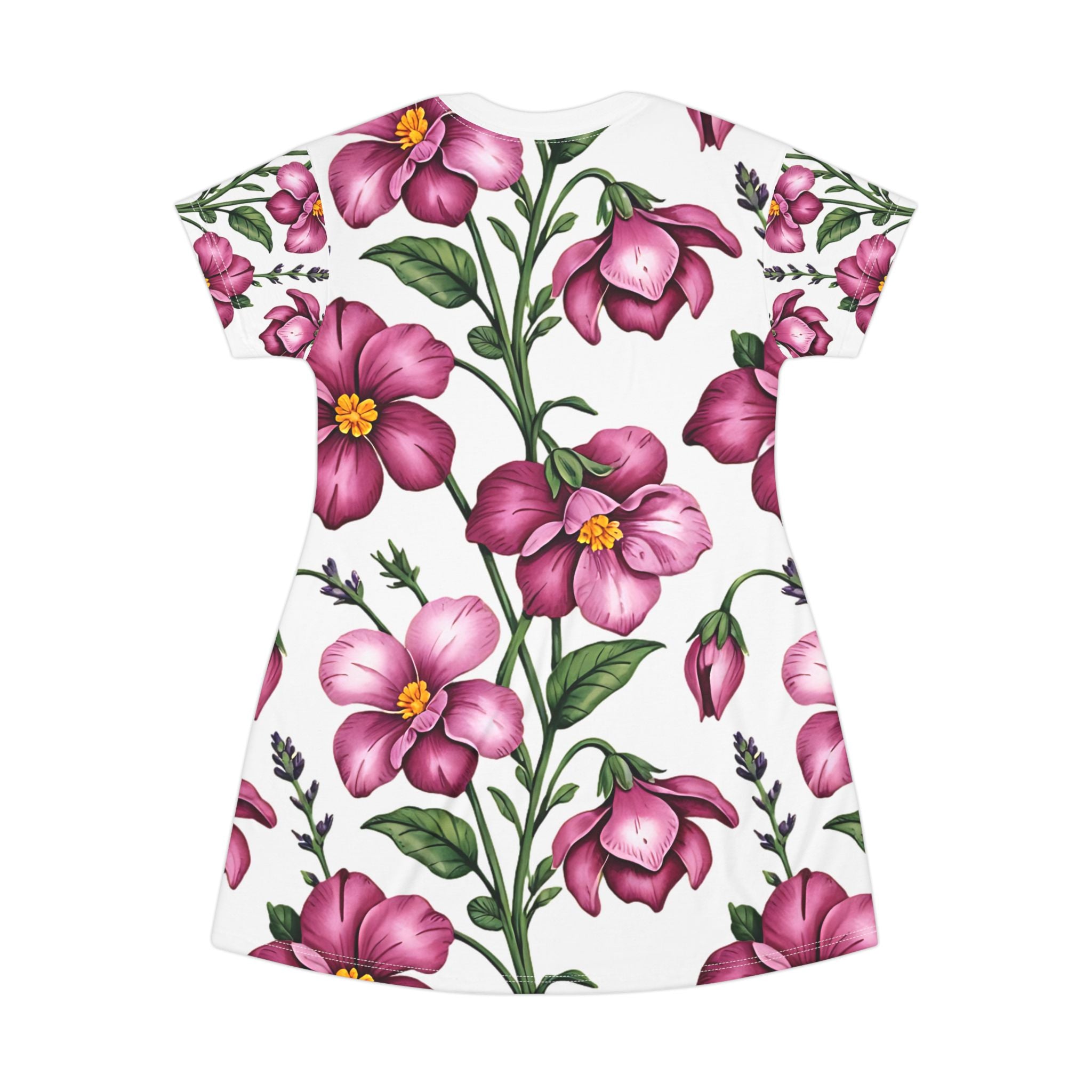 Floral T-Shirt Dress - Elegant, Comfortable Everyday Wear for Spring & Summer - Angel Body