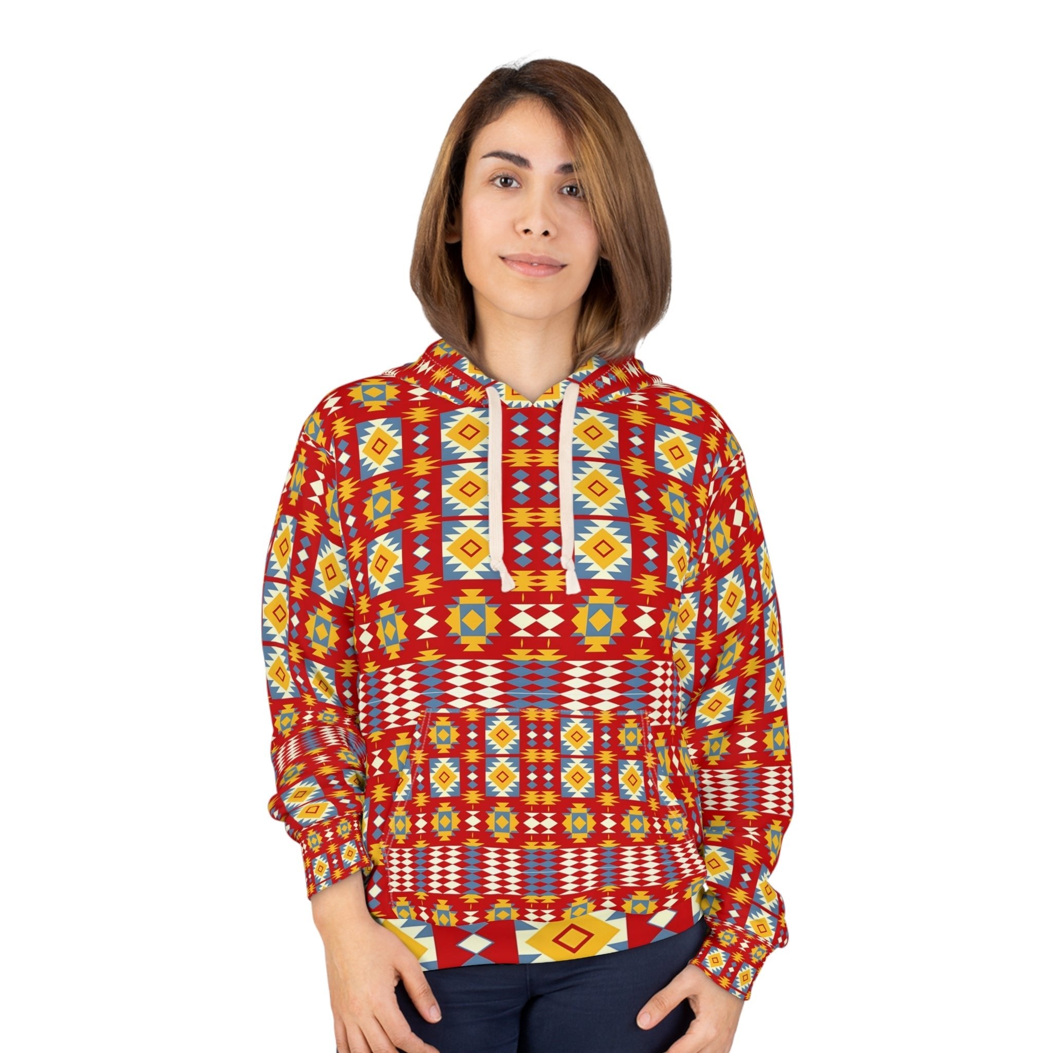 Geometric Native American Pattern Unisex Hoodie - Cozy Streetwear - Angel Body