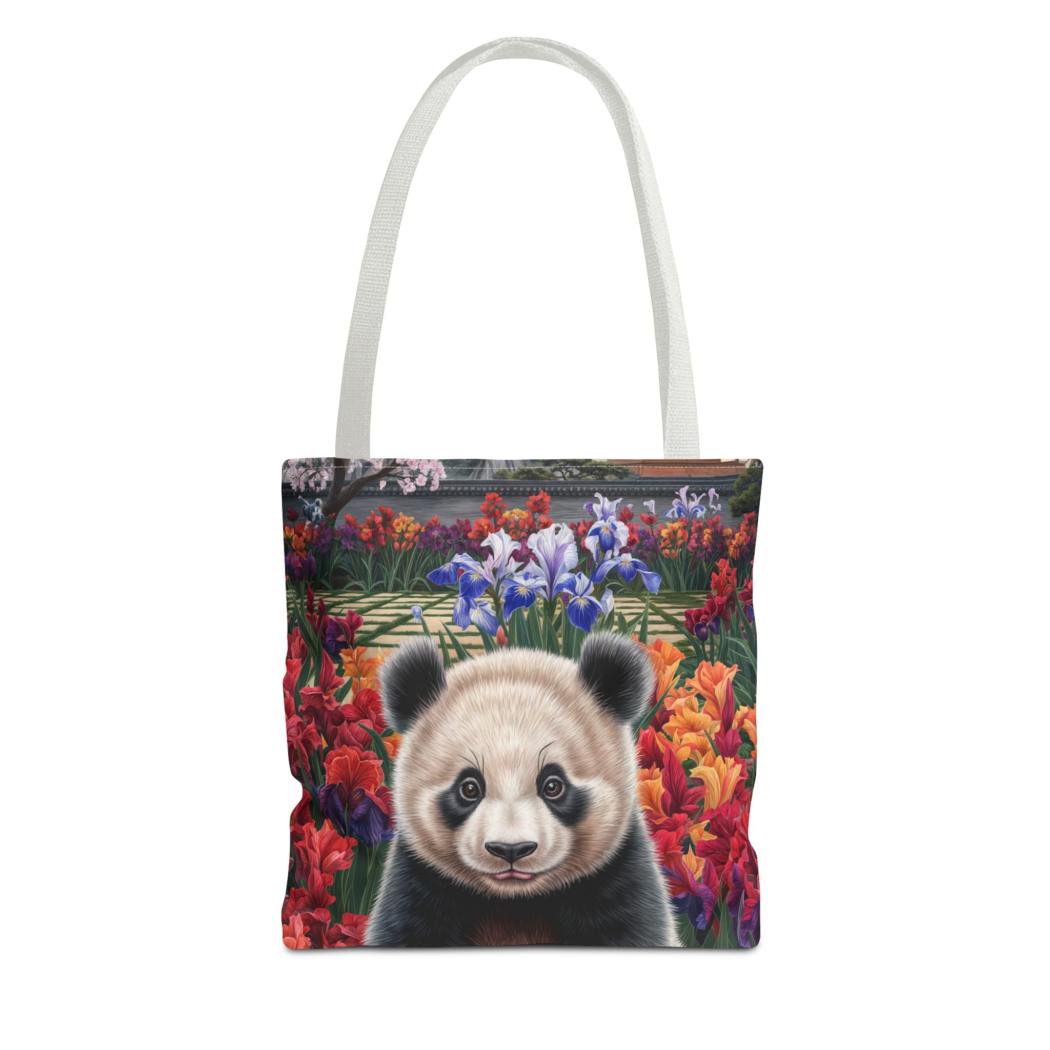 Adorable Panda Tote Bag - Floral Design for Animal Lovers