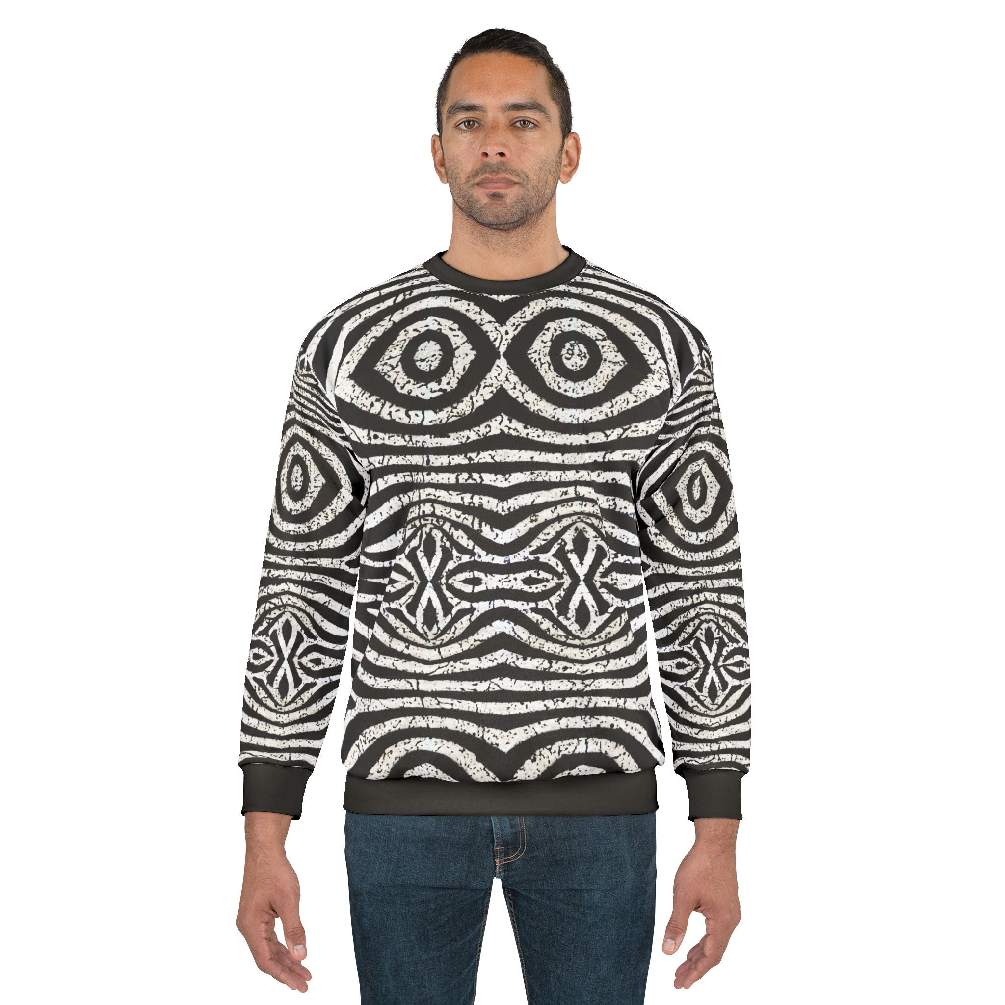 Stylish Unisex Sweatshirt with Unique Abstract Pattern, Cozy Casual Wear, Gifts for Friends, Holiday Sweater, Eye-Catching Fashion - Angel Body