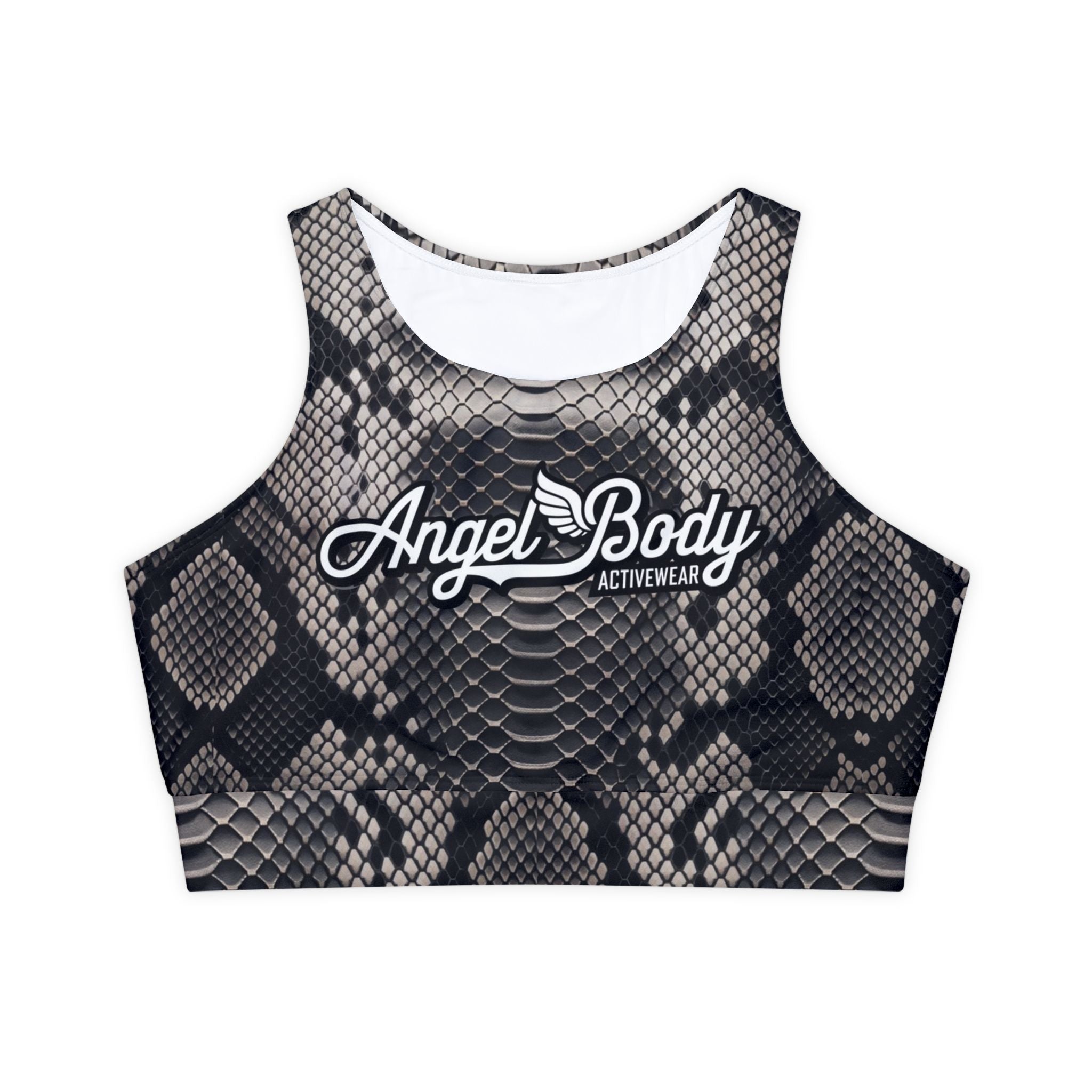 Woman's Snakeskin Print Padded Sports Bra | Angel Body Activewear